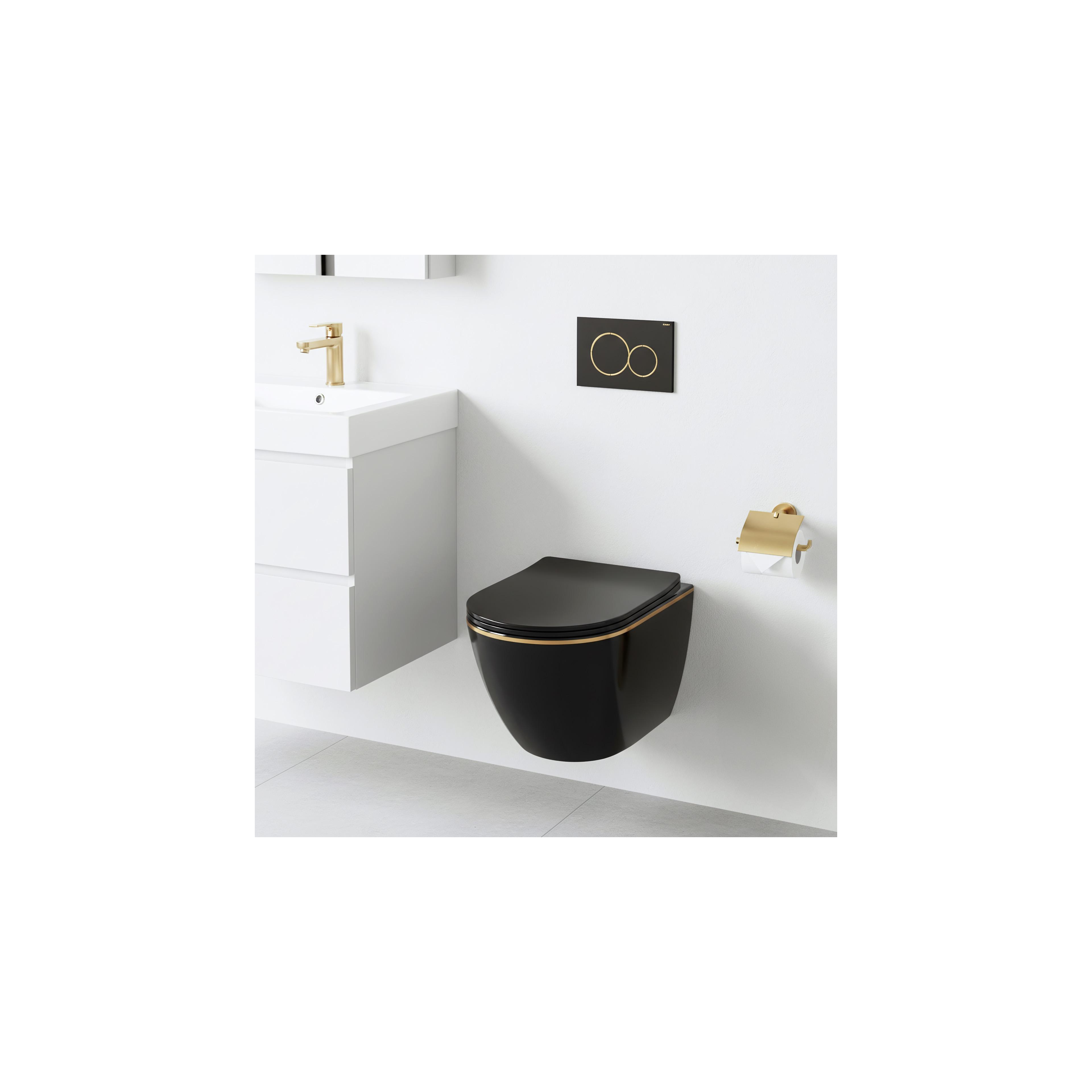 Toilet bowl Rea Carlo Mini Tornado Black Gold Egde