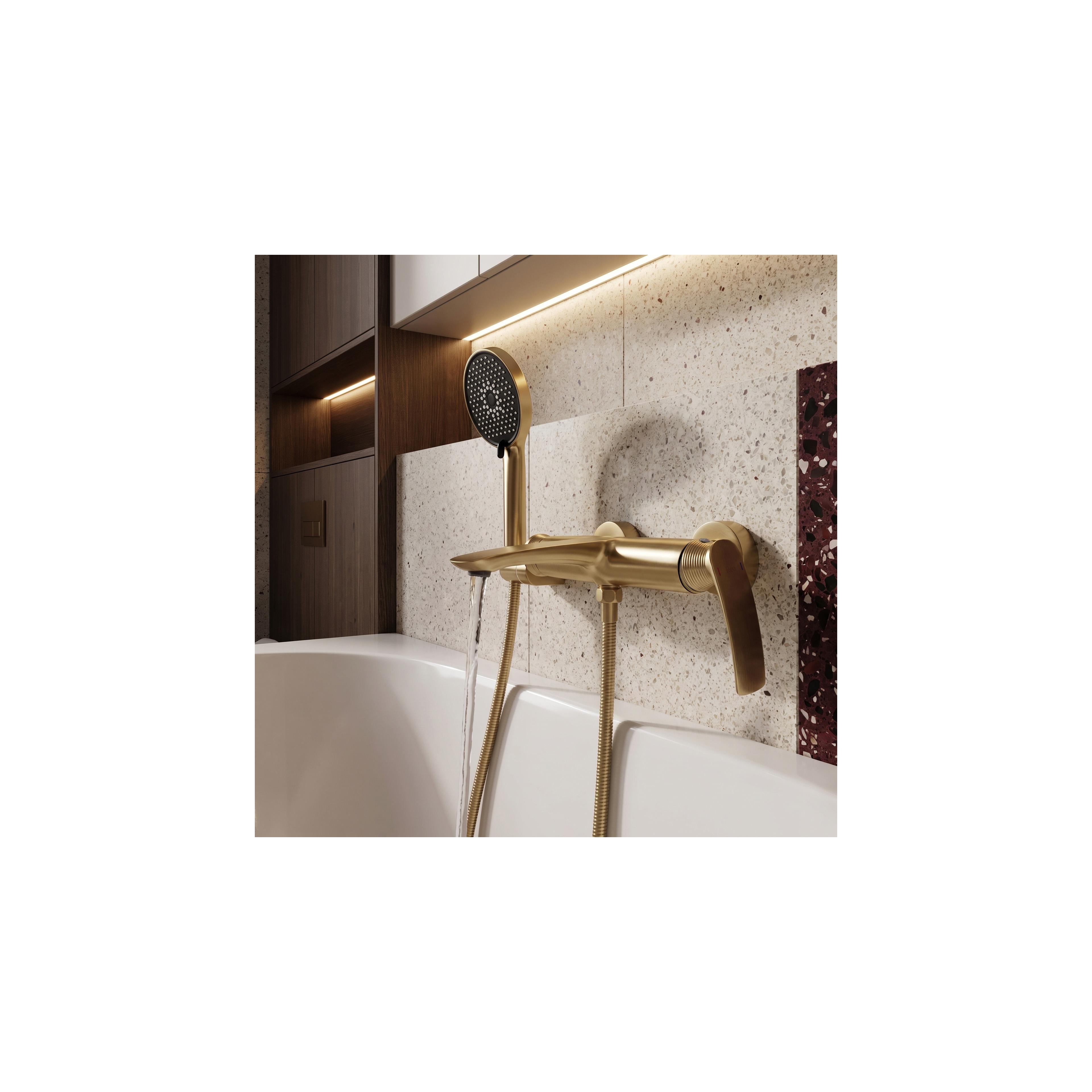 Kylpyammeen sekoitin PREMIUM Rea Como Brush Gold