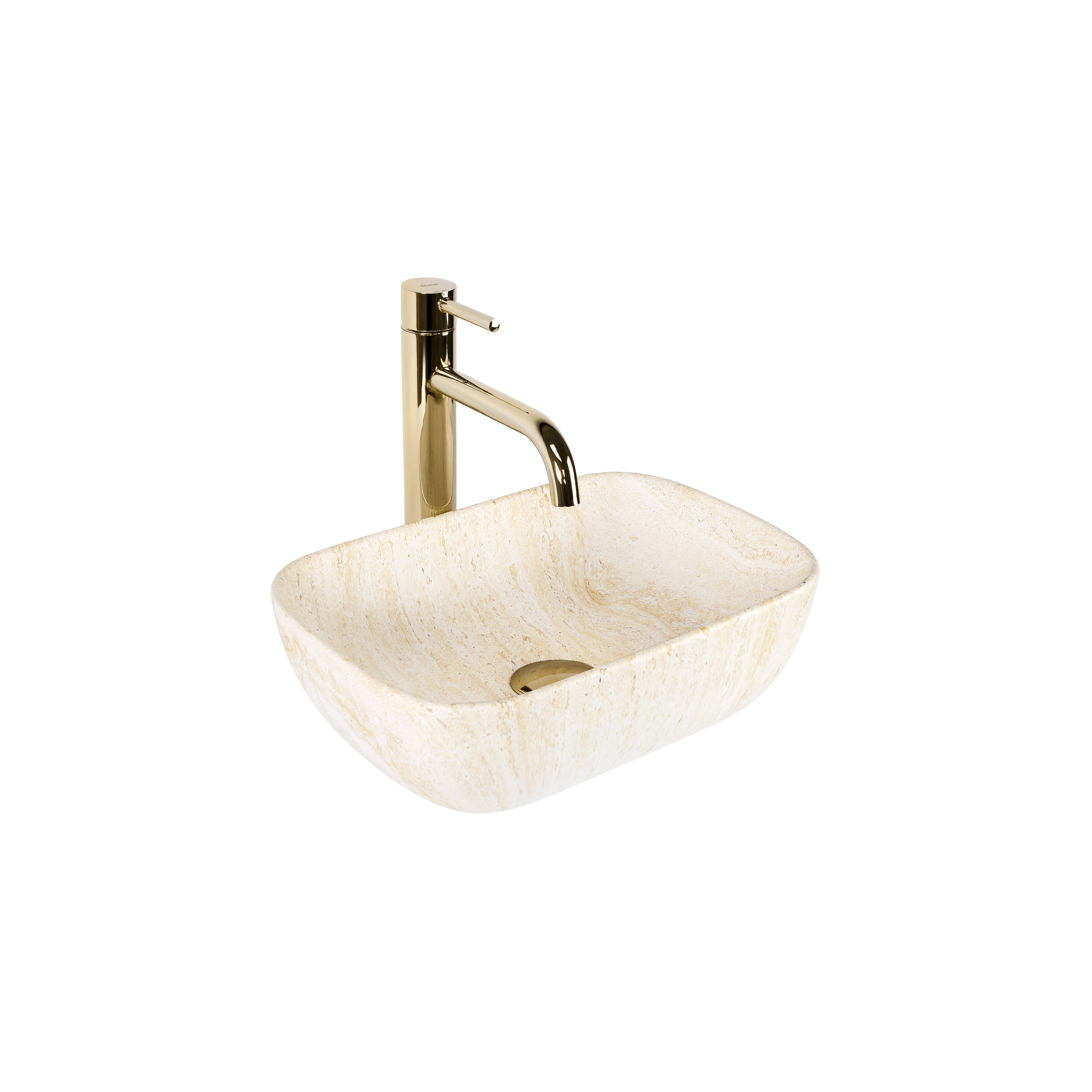Aufsatzwaschbecken Rea BELINDA MINI TRAVERTINE MATT