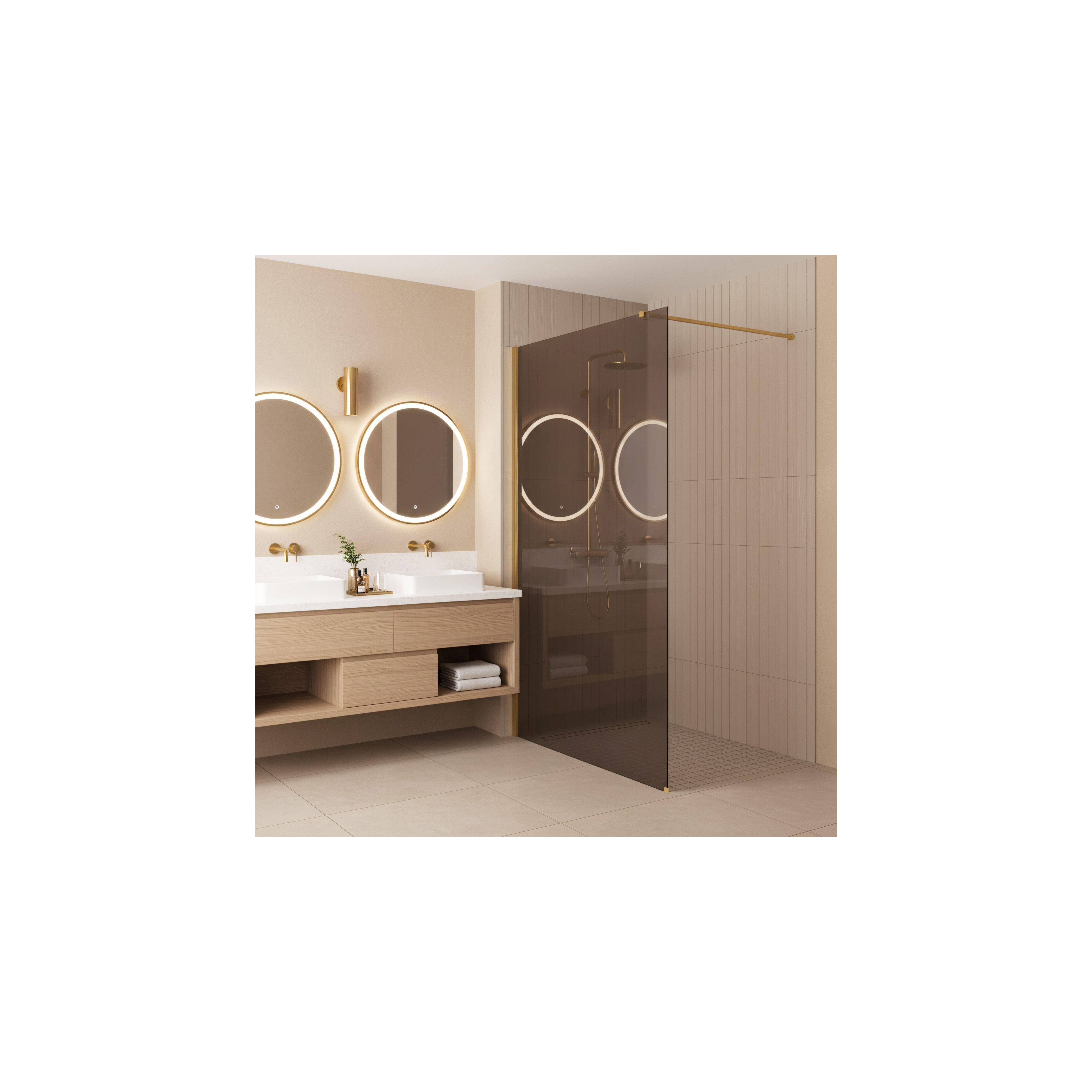 Duschwand Rea Flexi Brown / Gold 120