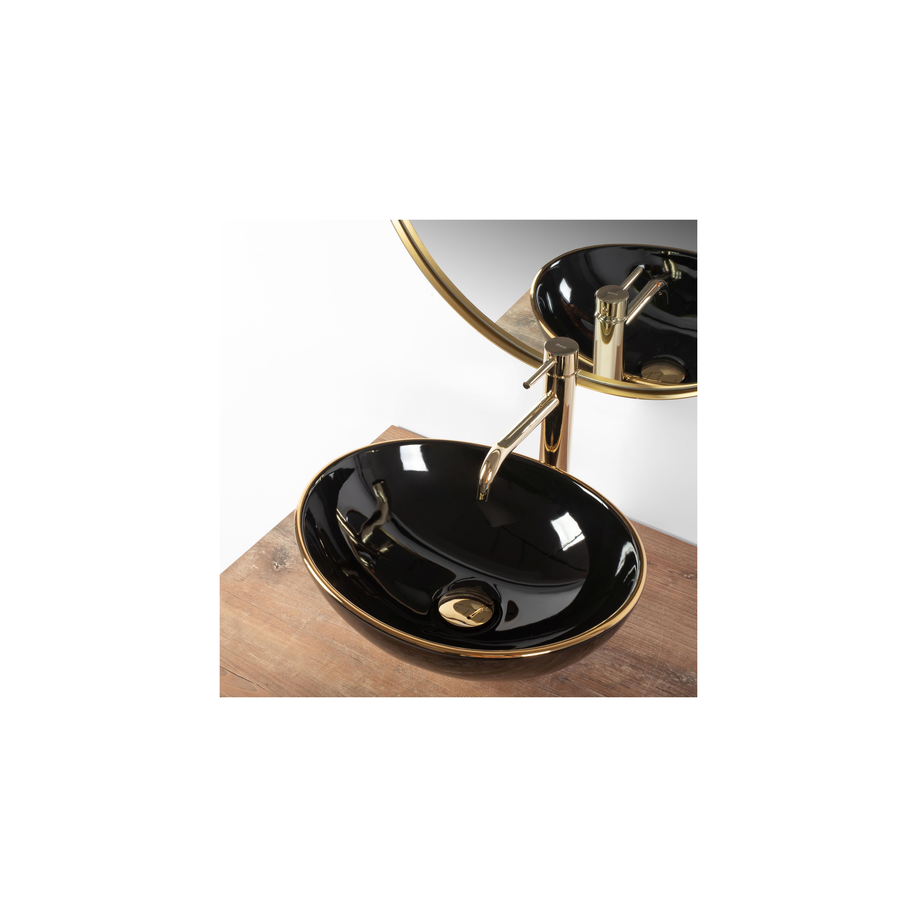 Countertop washbasin Rea Sofia Black Gold Edge