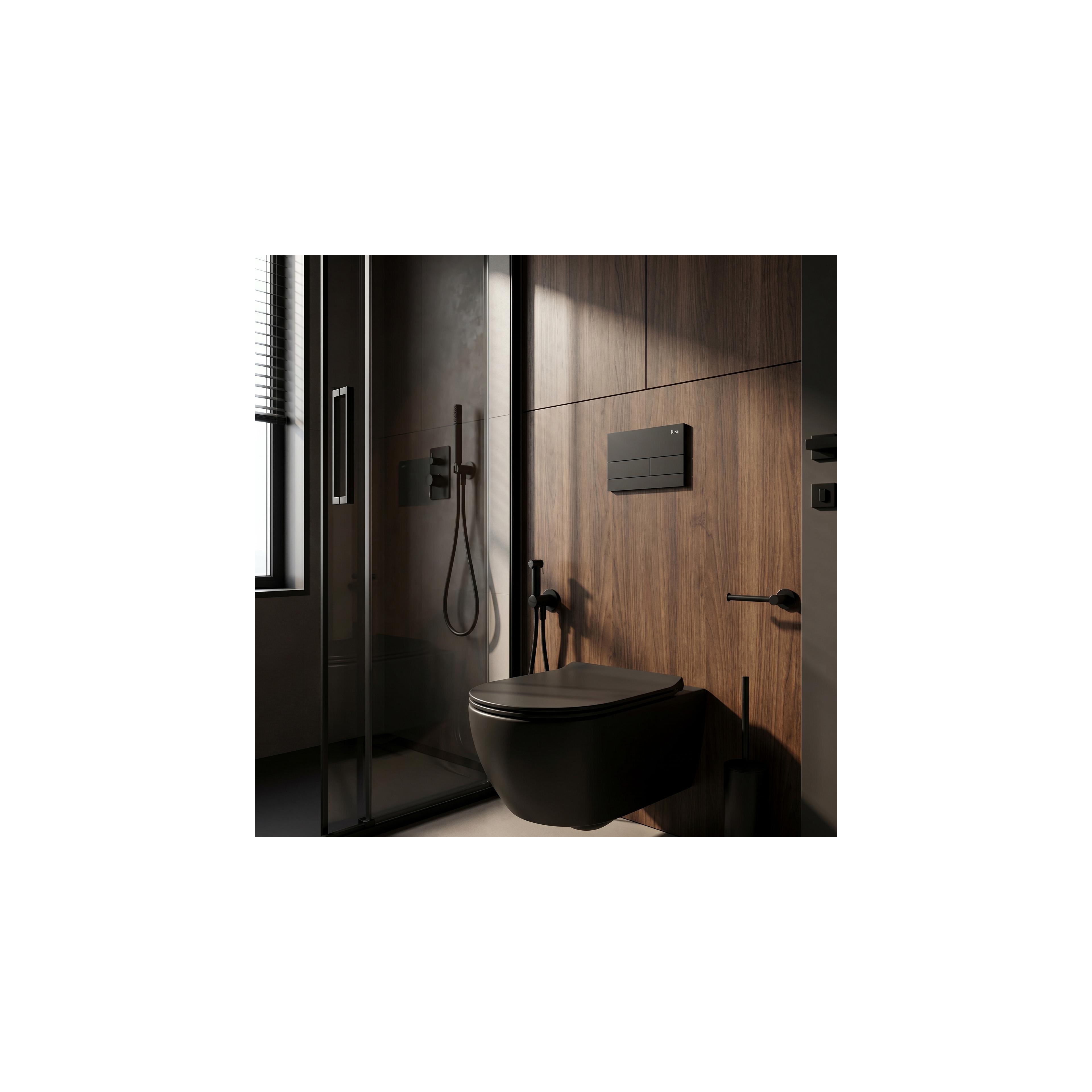 Montagerahmen Unterputzset Slim 024N für WC-Becken mit T-Betätigung Schwarz Matt