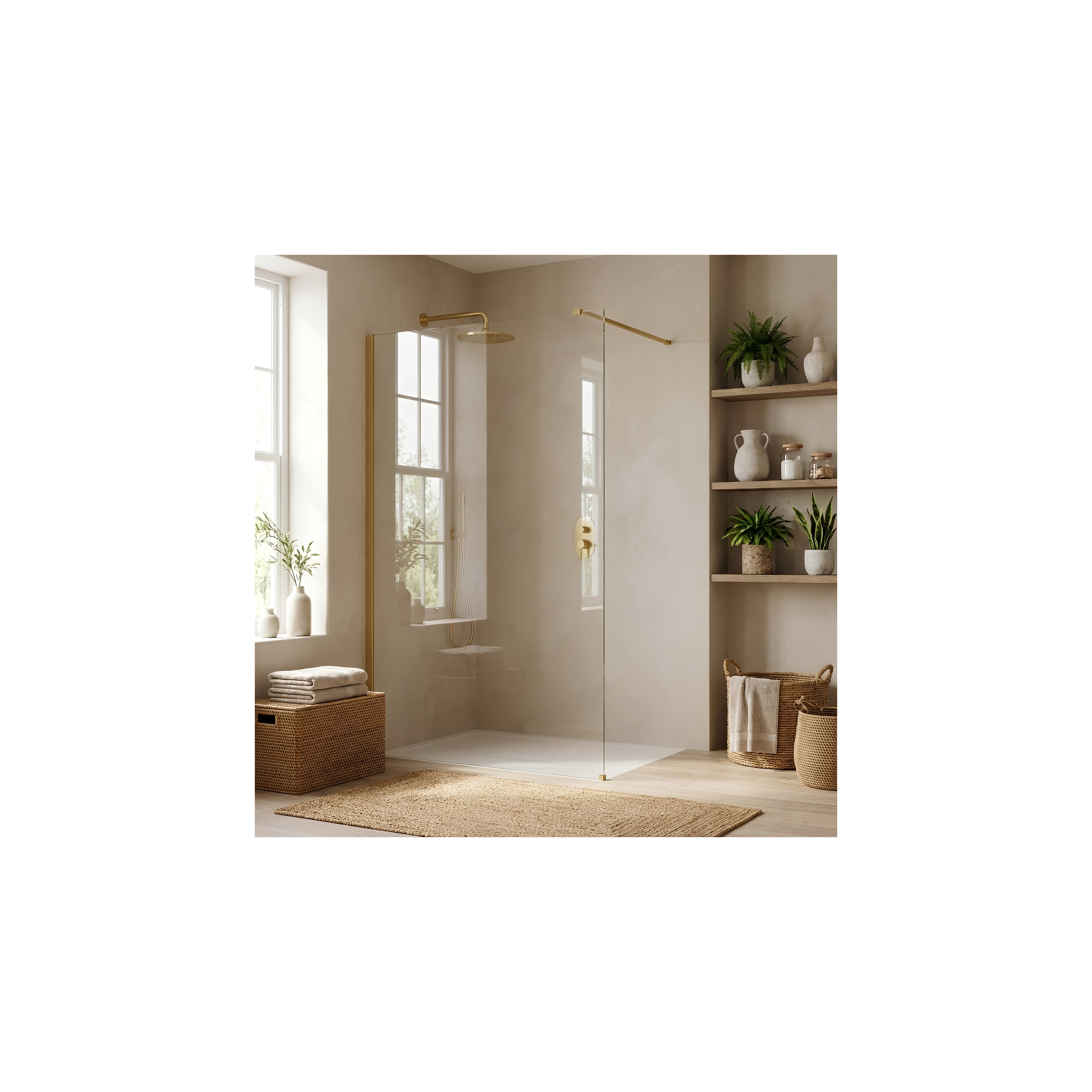 Paroi de douche Rea Flexi Transparent / Brush Gold 70