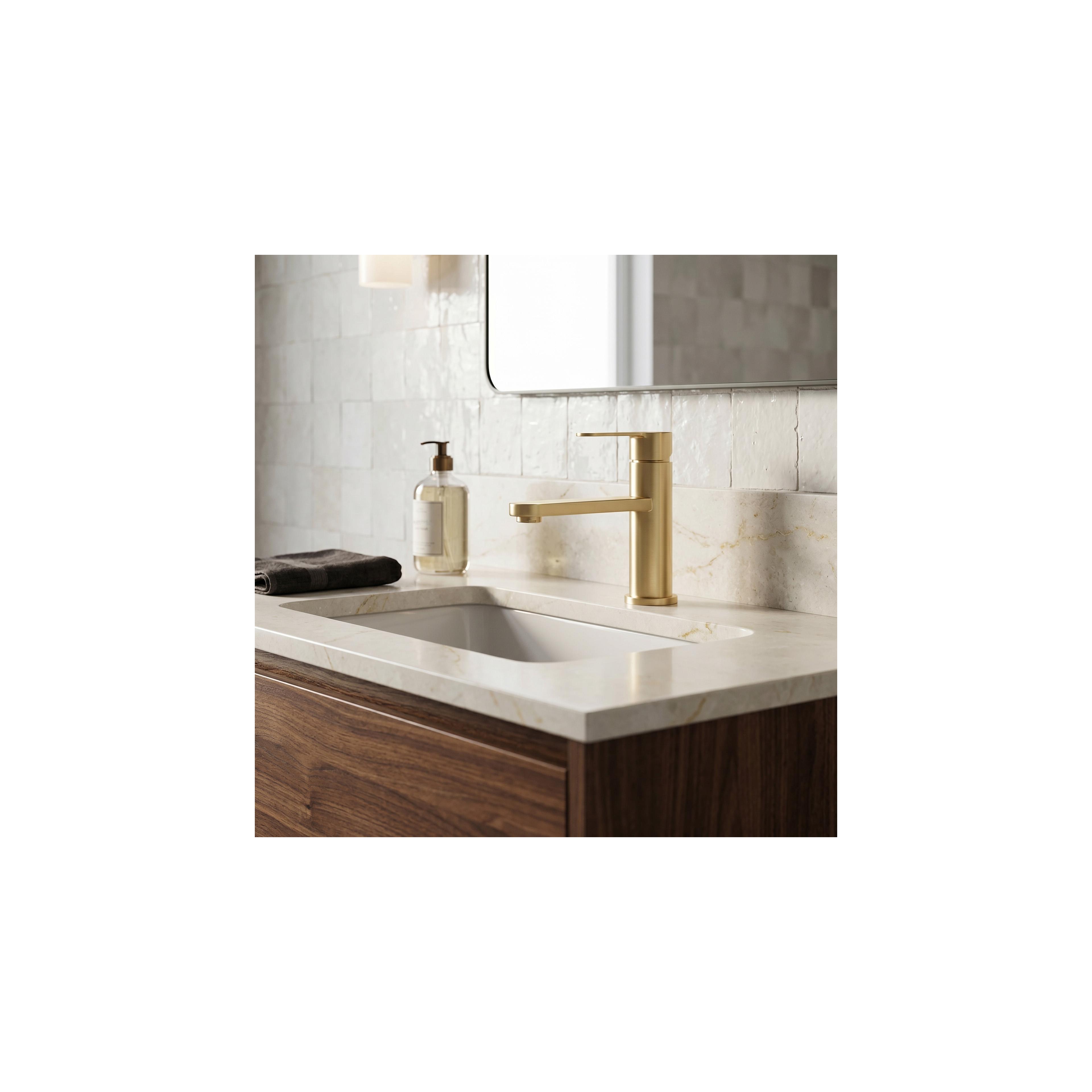 Waschbeckenarmatur Rea Arcos Brush Gold