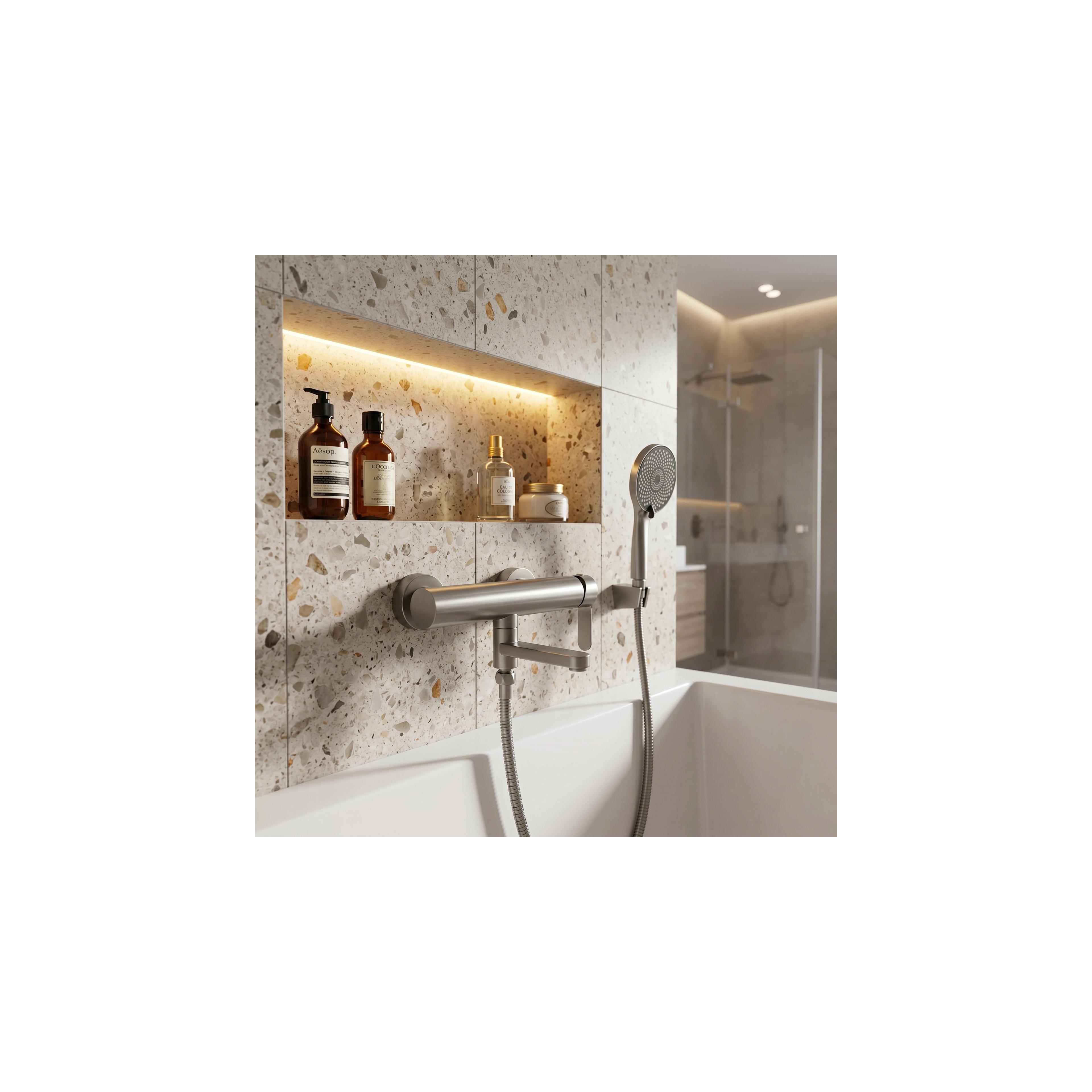 Wannenarmatur Rea Arcos Brushed Nickel