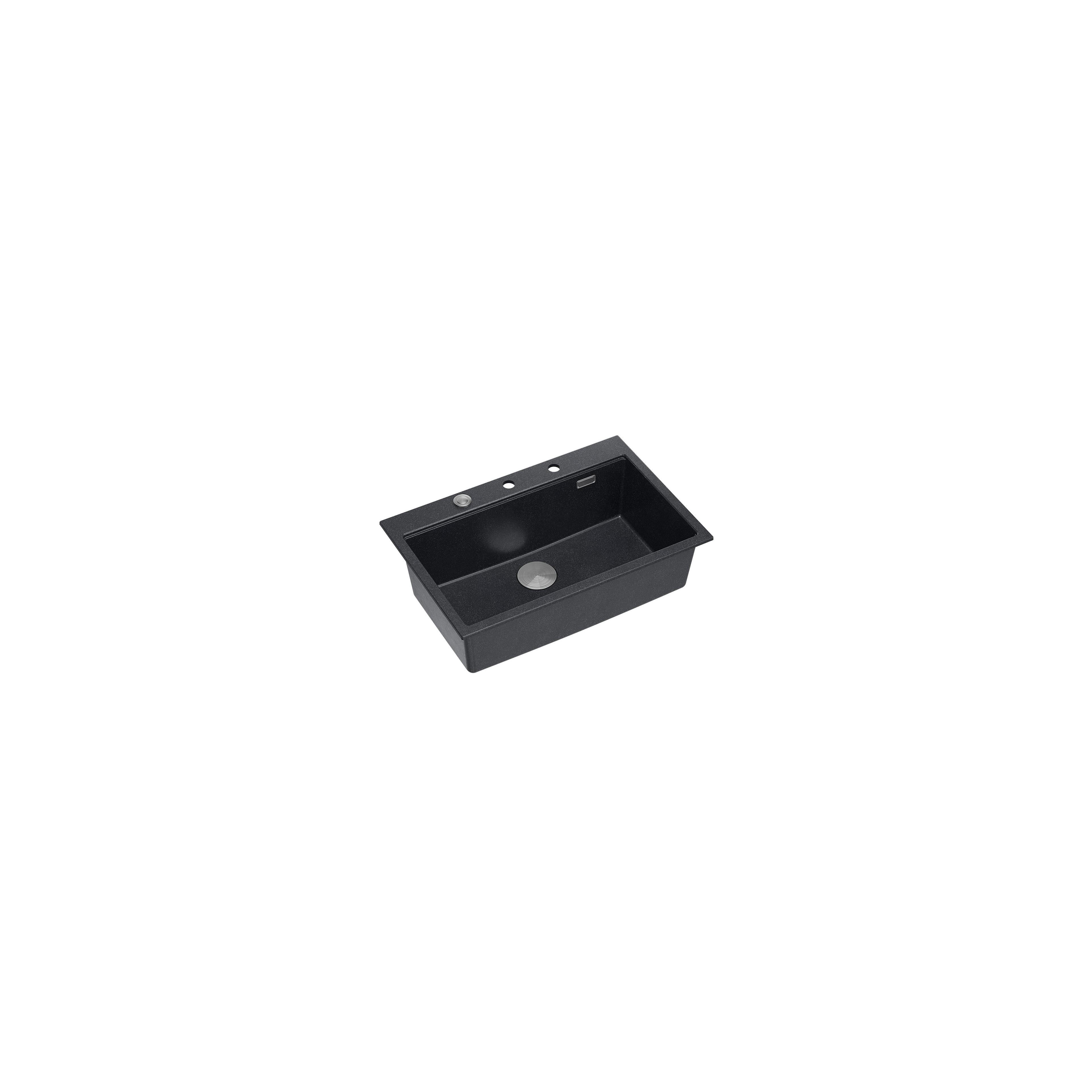 Granitspülbecken MARC 110 WORKSTATION Black Metallic