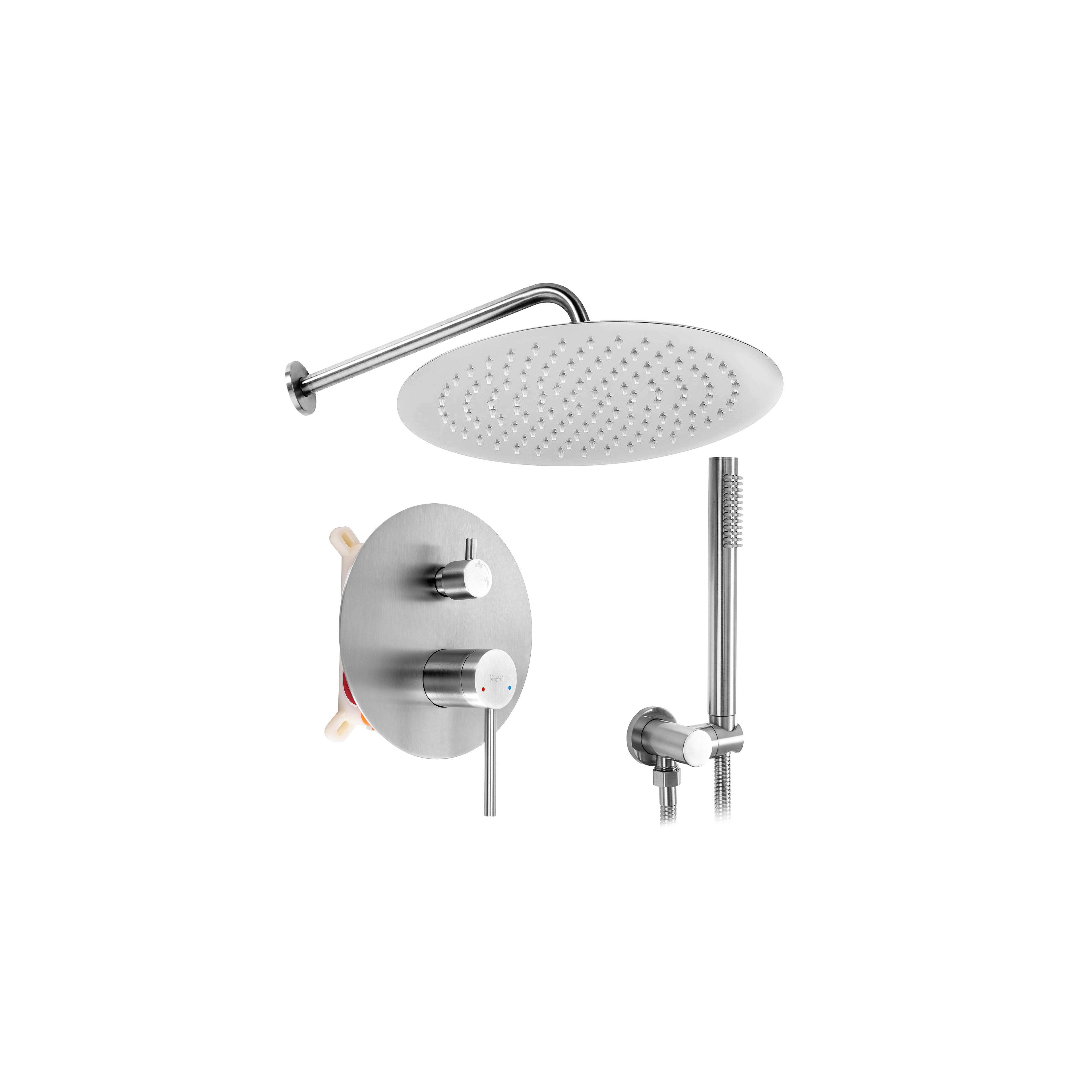 Kit de douche encastré Rea Foss Clif Nickel Brush + BOX