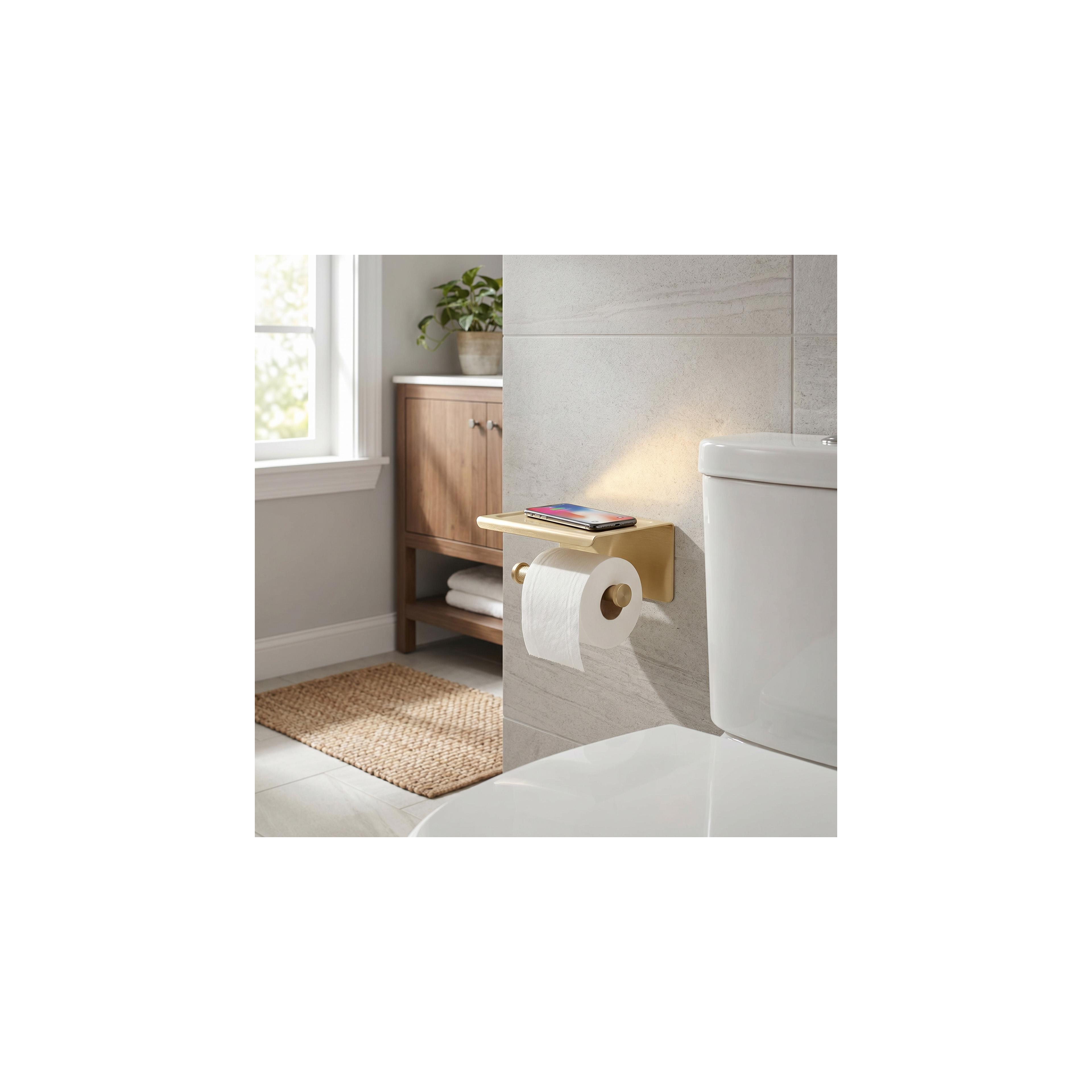 Toilettenpapierhalter mit Ablage 6613 Modern Gold Brush