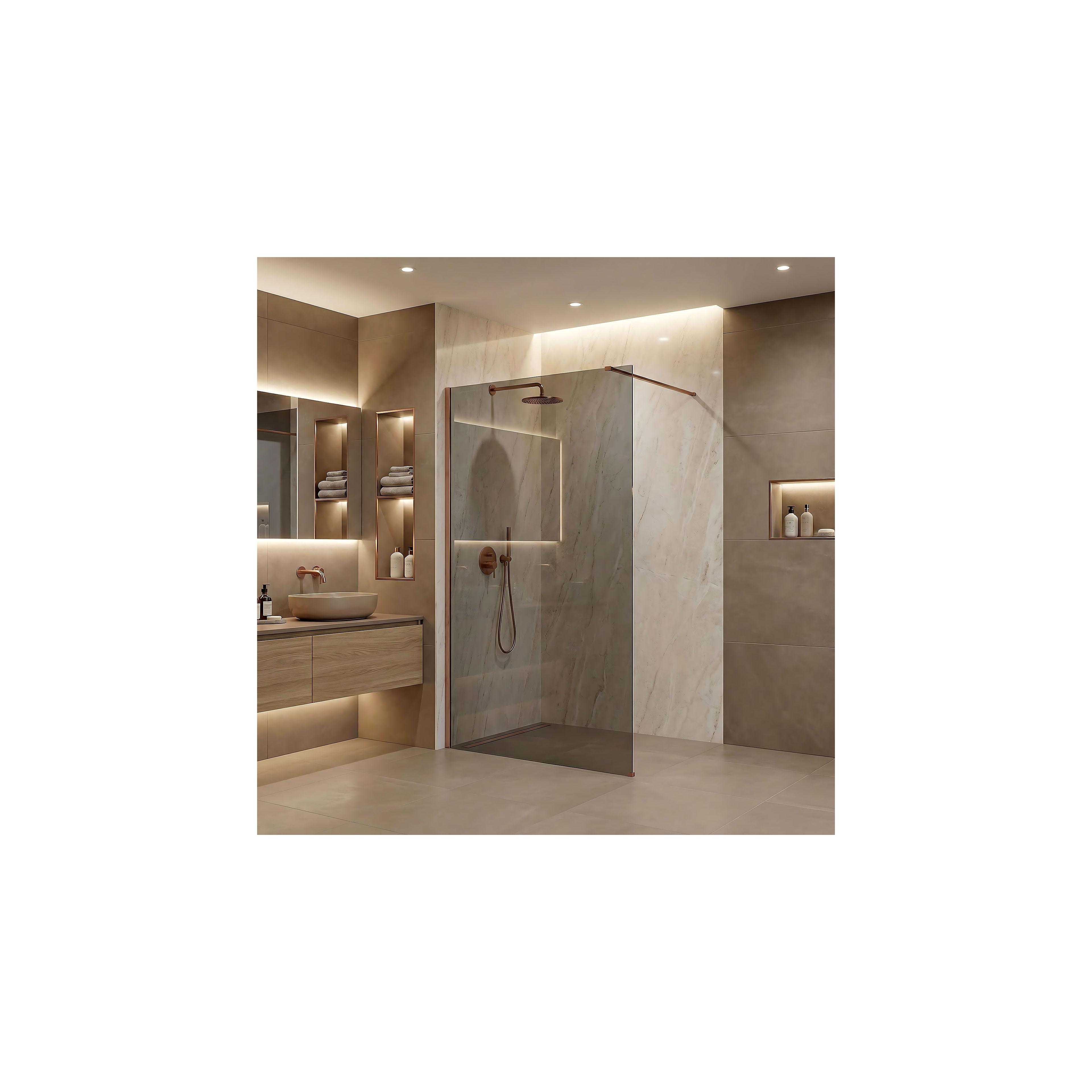 Duschwand Rea Flexi Grey / Brush Copper 110