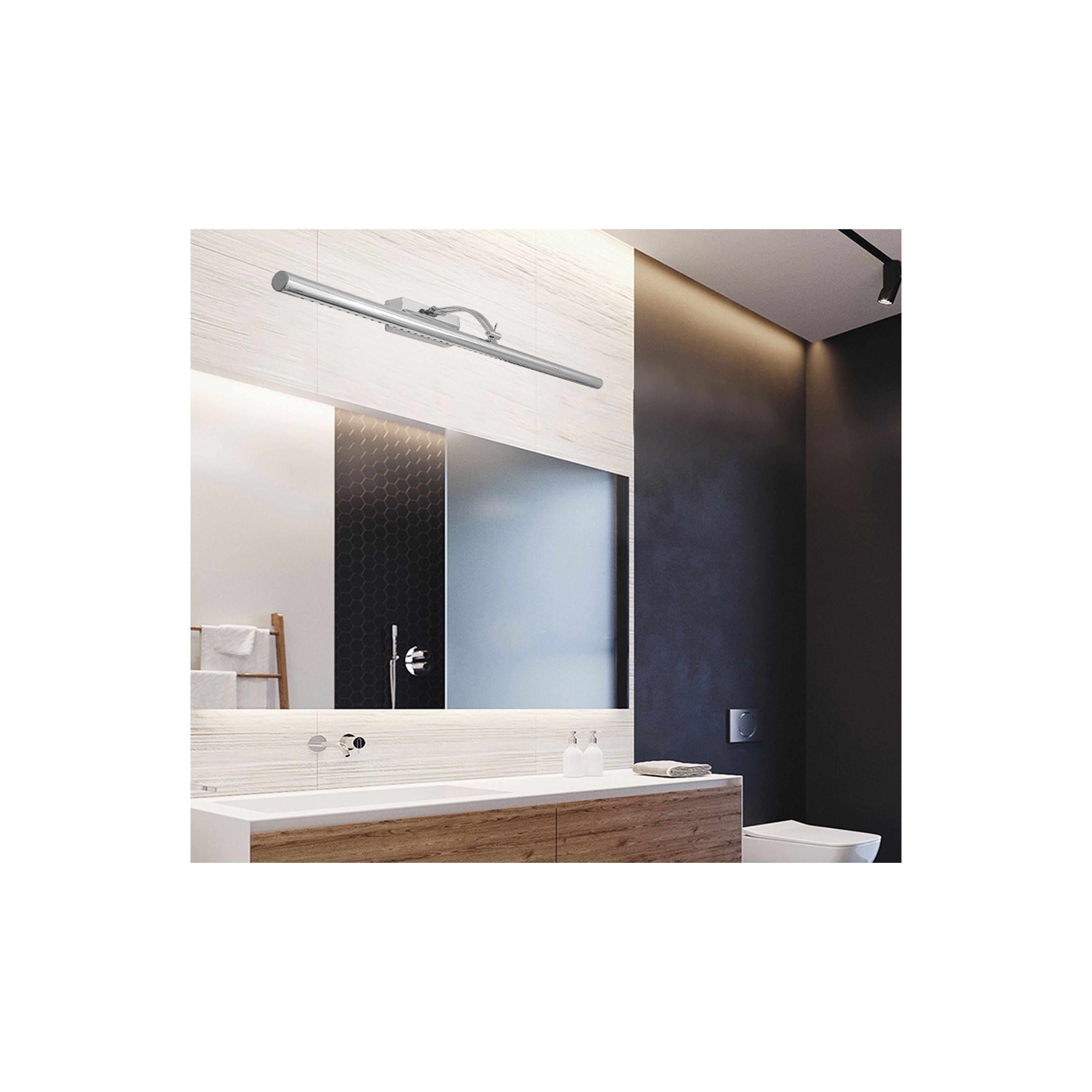 LÂMPADA DE PAREDE LED PARA BANHEIRO SOBRE O ESPELHO 9W 70CM APP366-1W CROMADO
