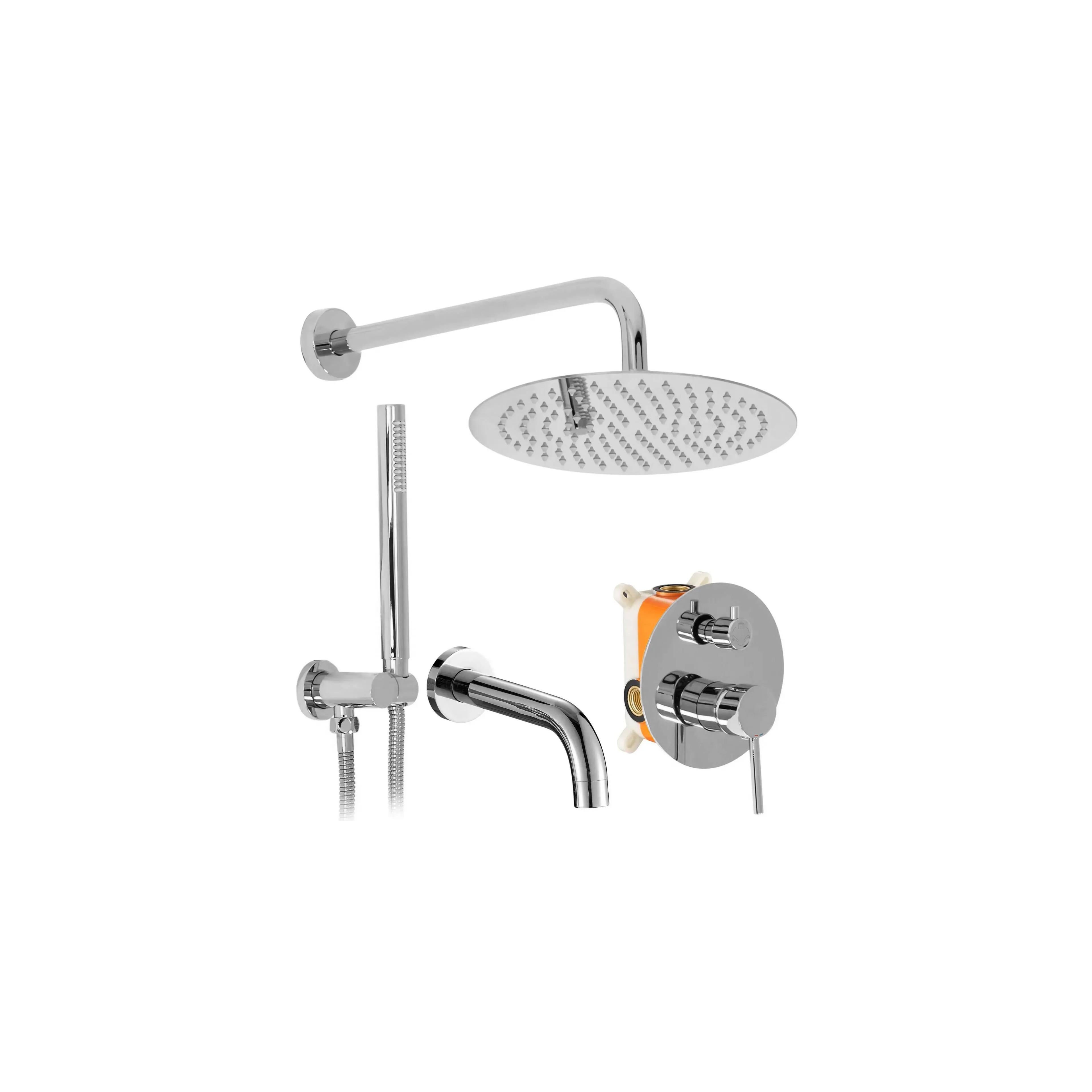 Colonne de douche-baignoire encastrée Rea Lungo Chrome + BOX