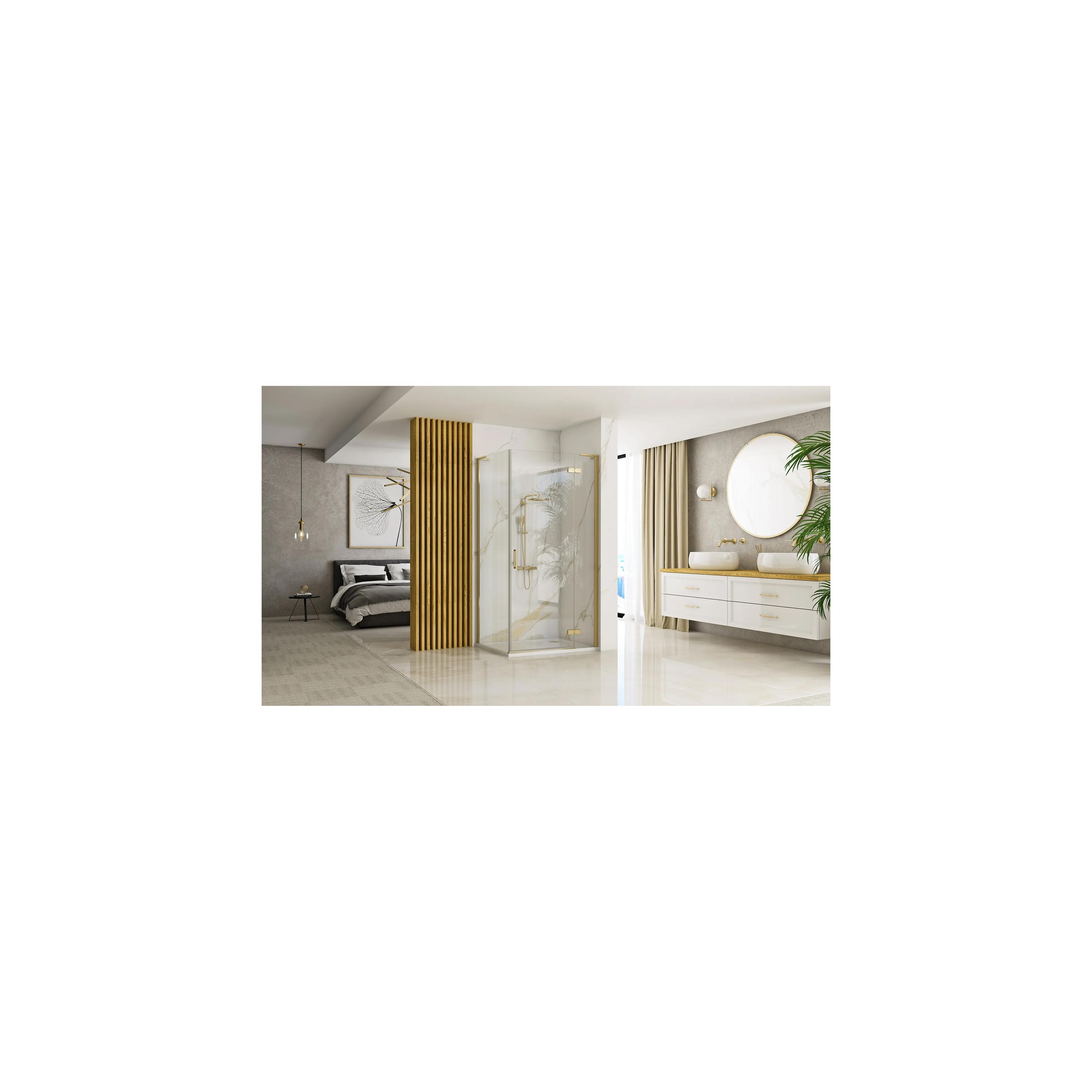 Duschkabine REA Hugo 100x80 Gold Brush