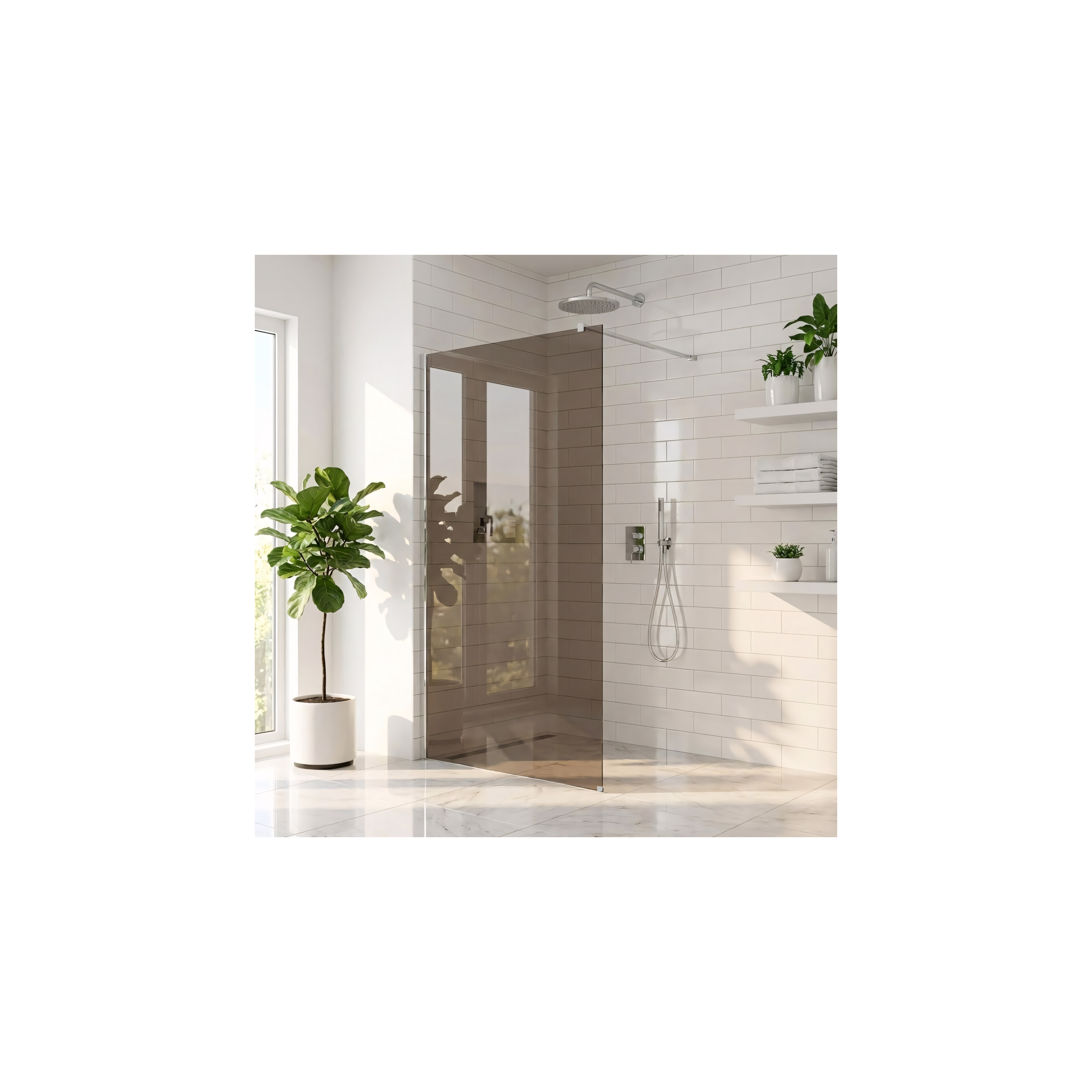 Paroi de douche Rea Flexi Brown / Chrome 90