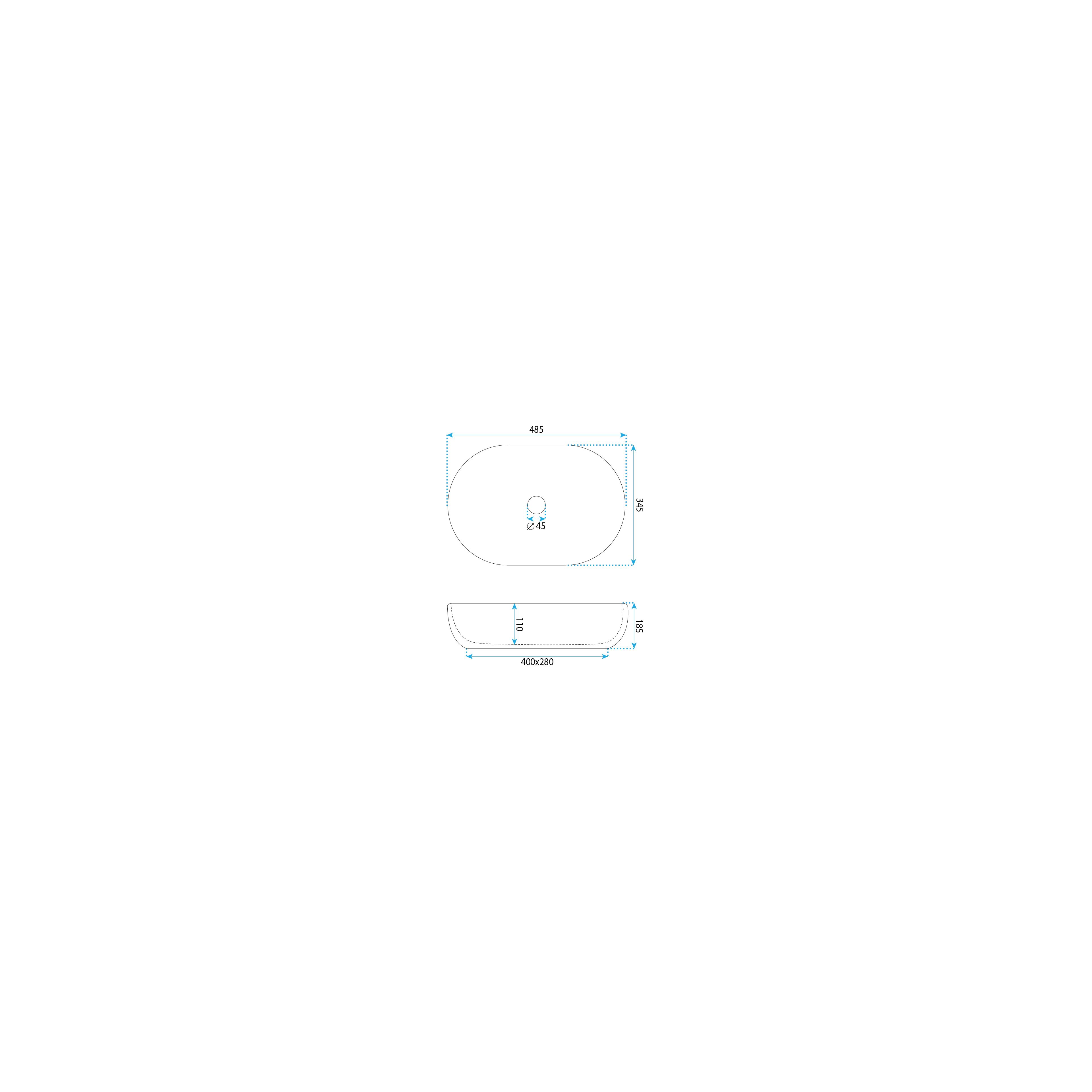 Countertop washbasin Rea Focus Creme