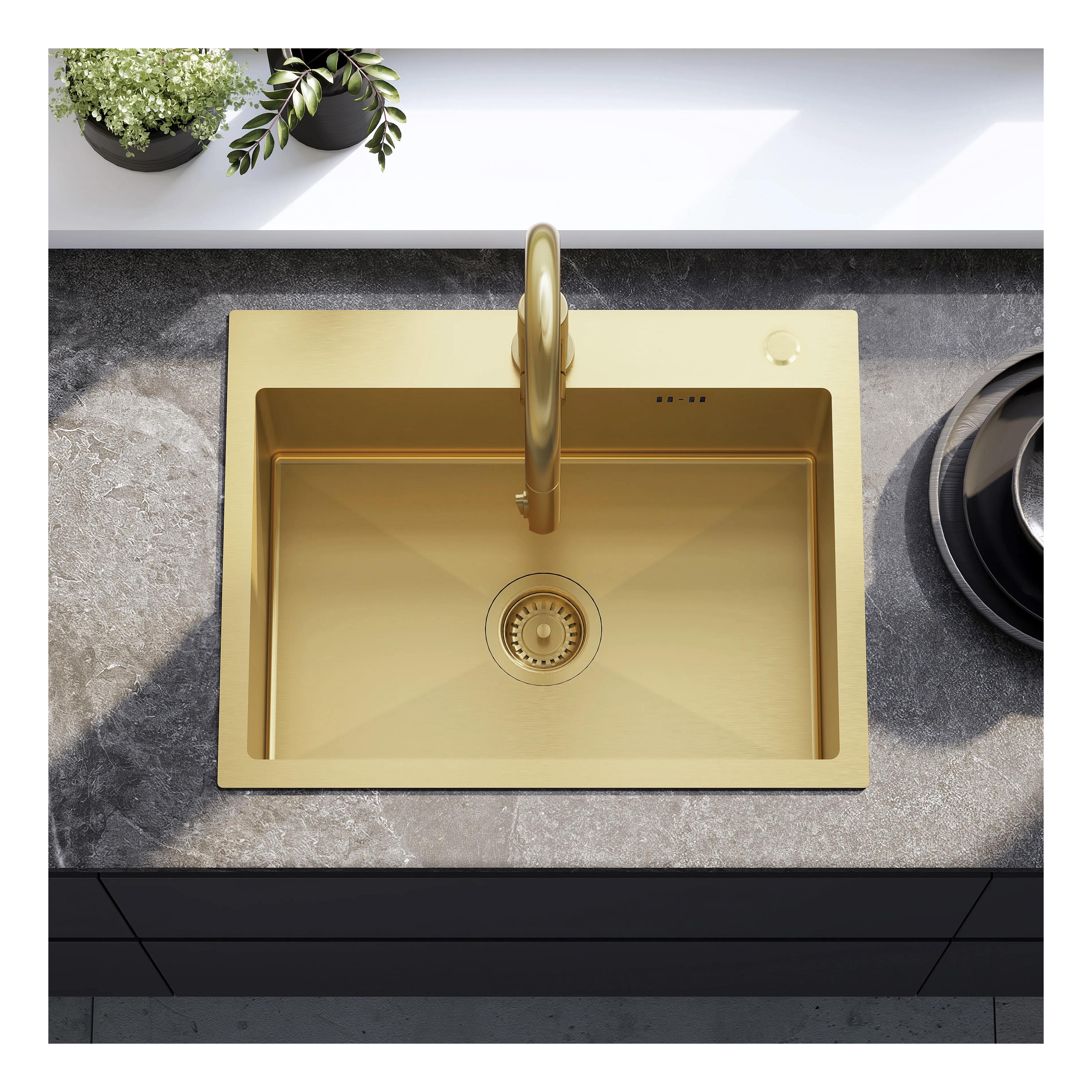 Edelstahlspüle Liam BRUSH GOLD