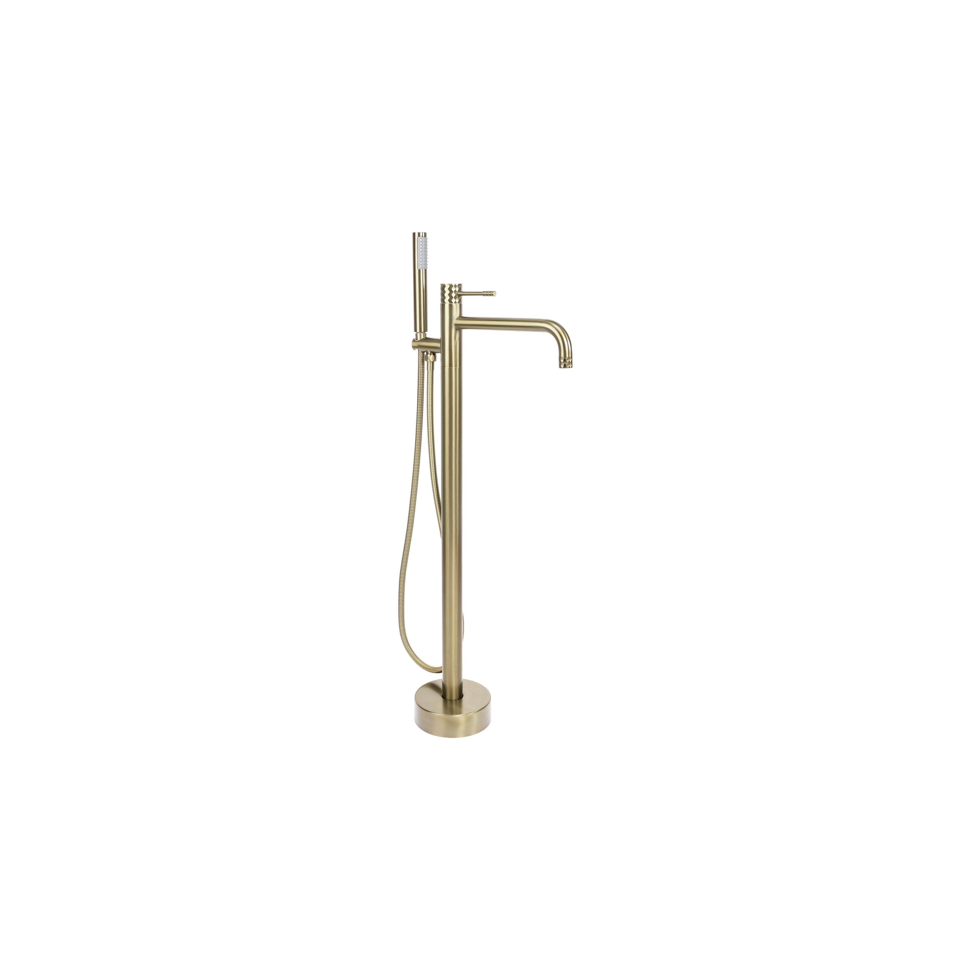 Fristående badkarsblandare Rea Lungo Diamond Brush Gold