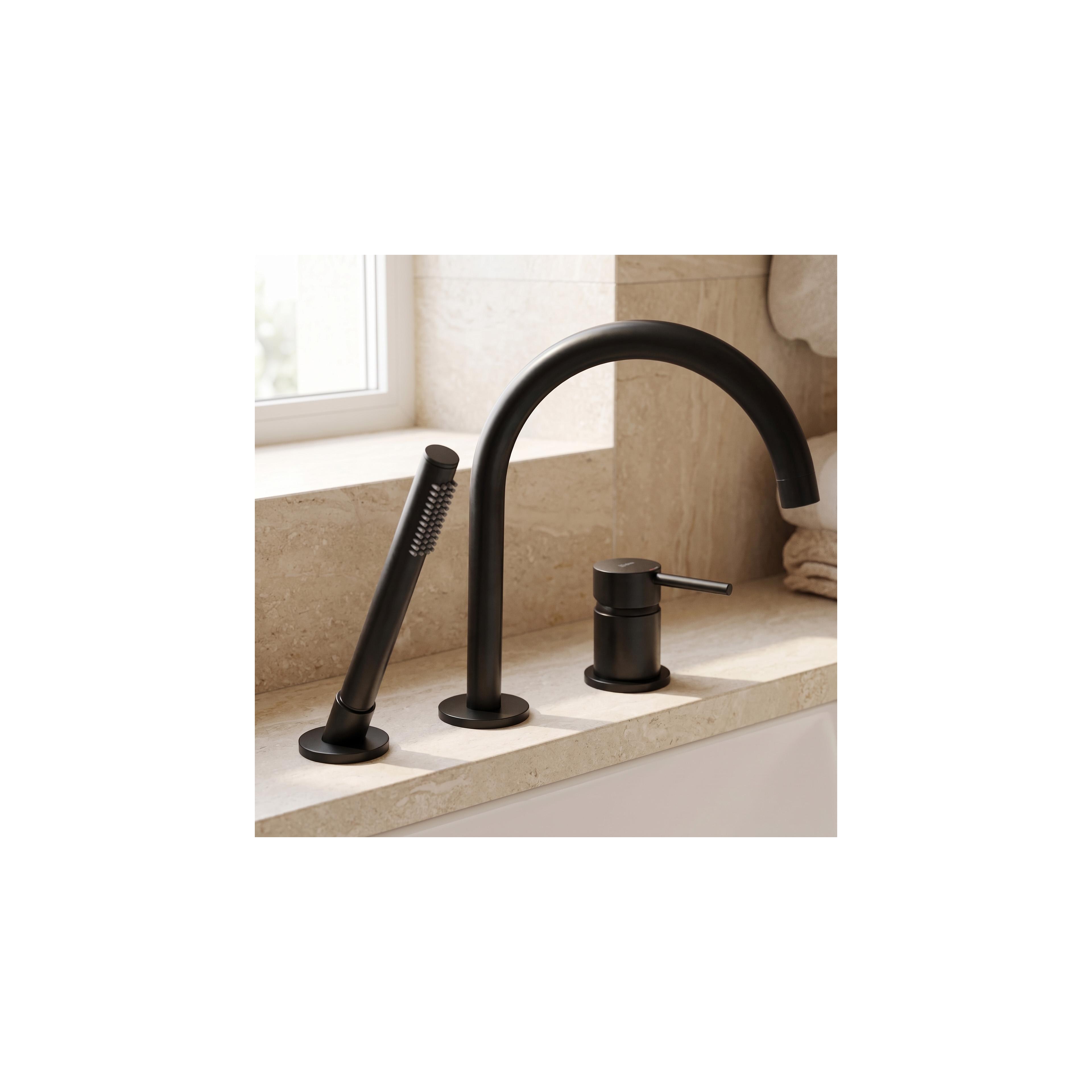 3-Loch-Badewannenarmatur Rea Lungo Black