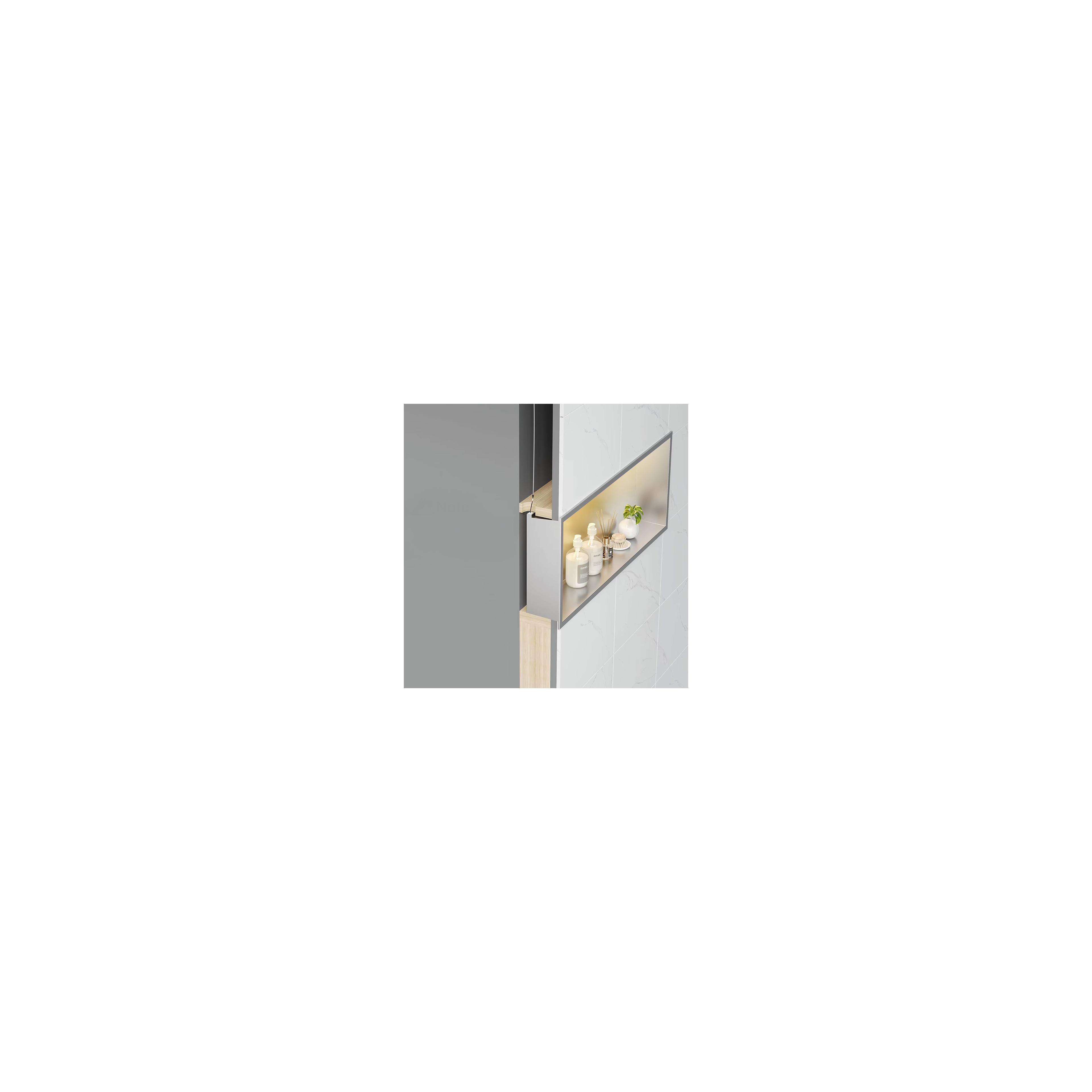 WANDEINBAU-BADEZIMMERREGAL LED 30x60 steel brush