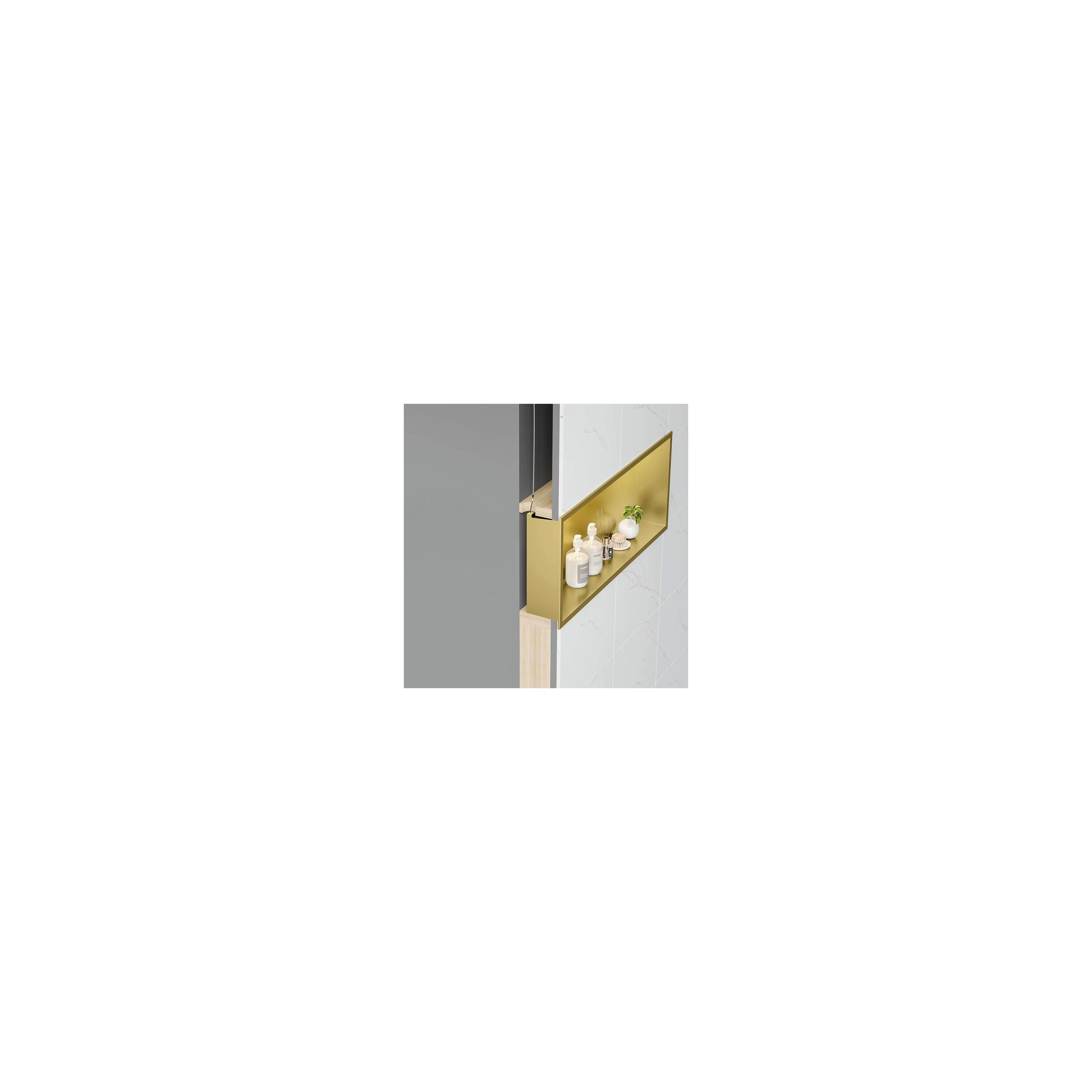 WANDEINBAU-BADEZIMMERREGAL LED 30x45 brush gold
