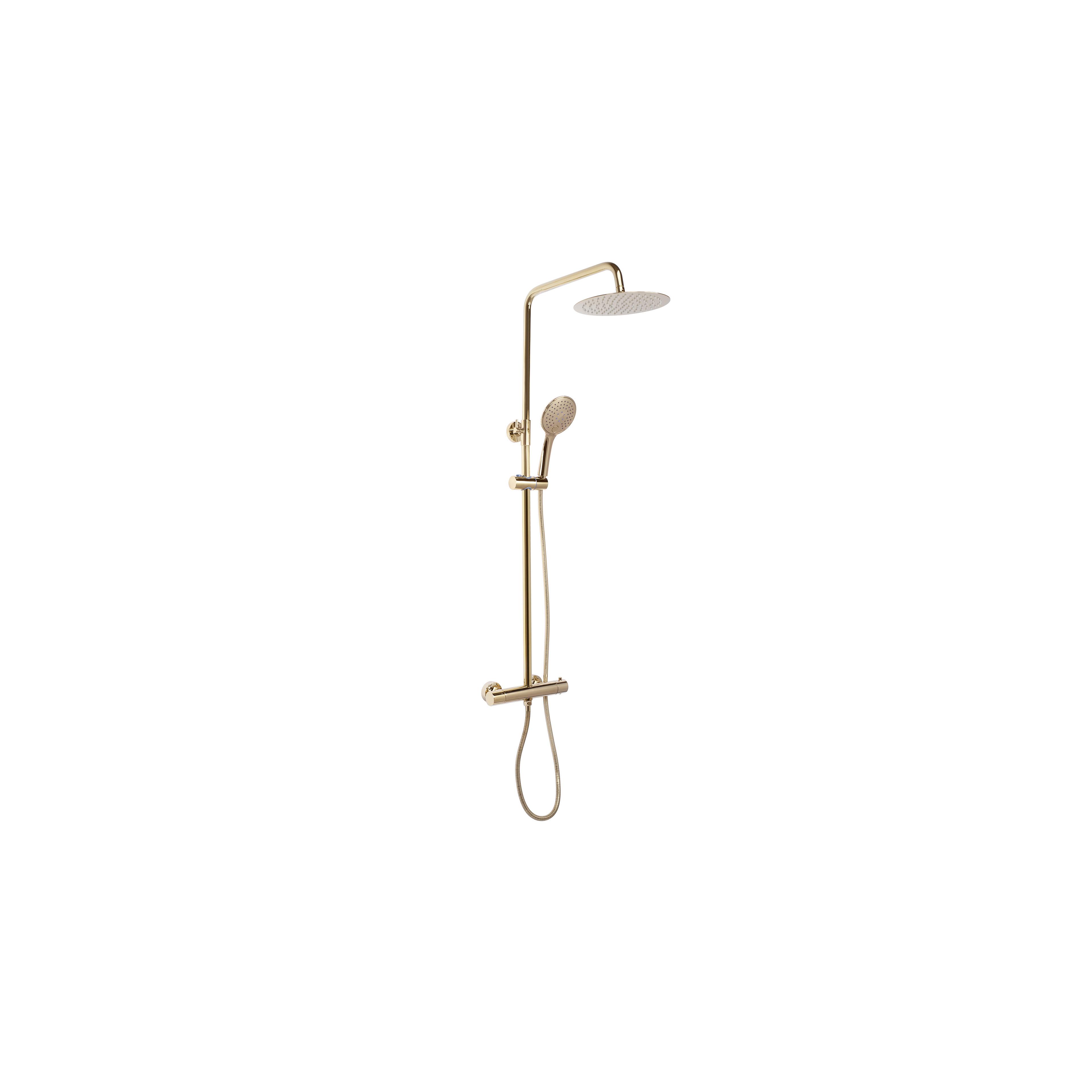 Conjunto de chuveiro REA VINCENT dourado com termostato