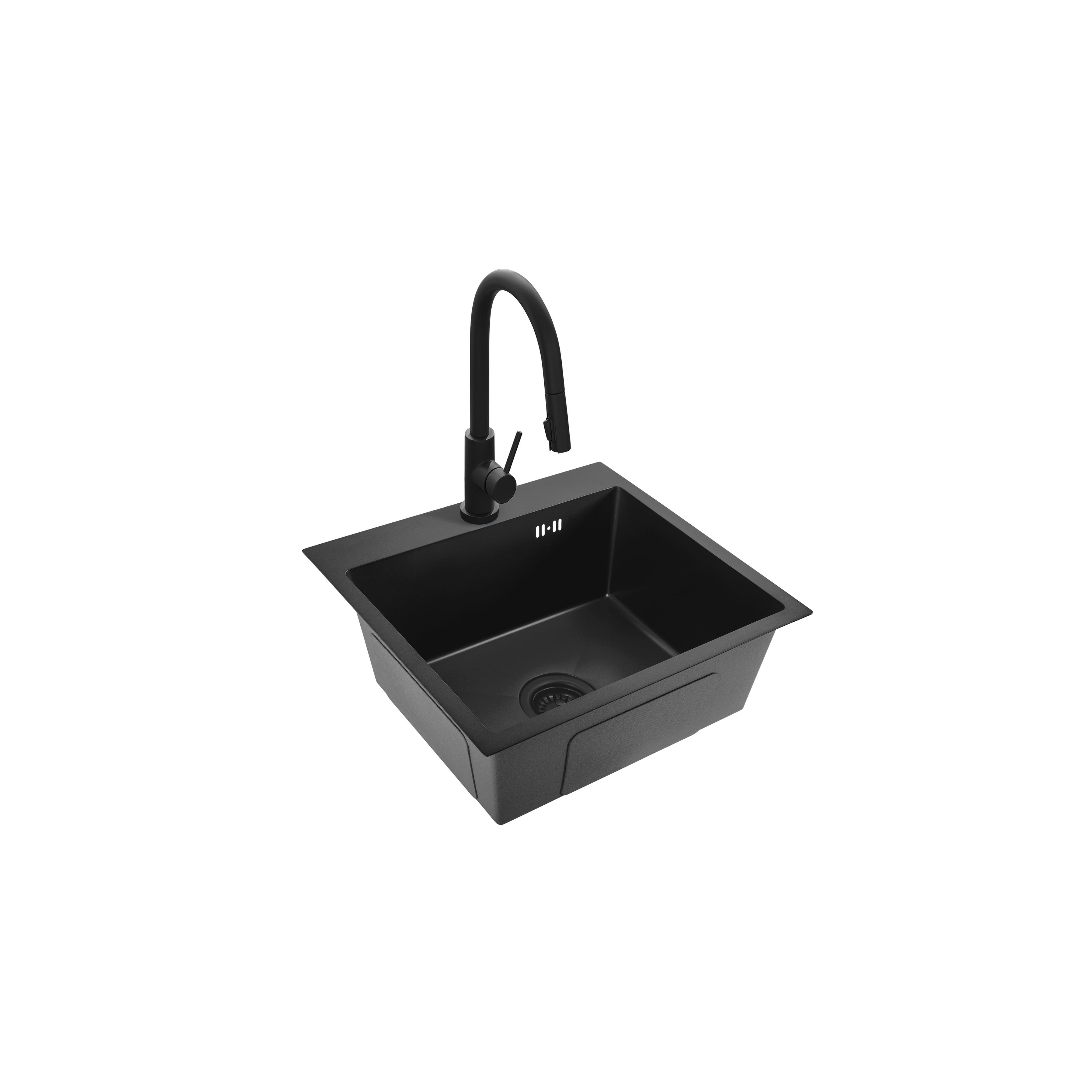 Ocelový dřez Leo 50 Black