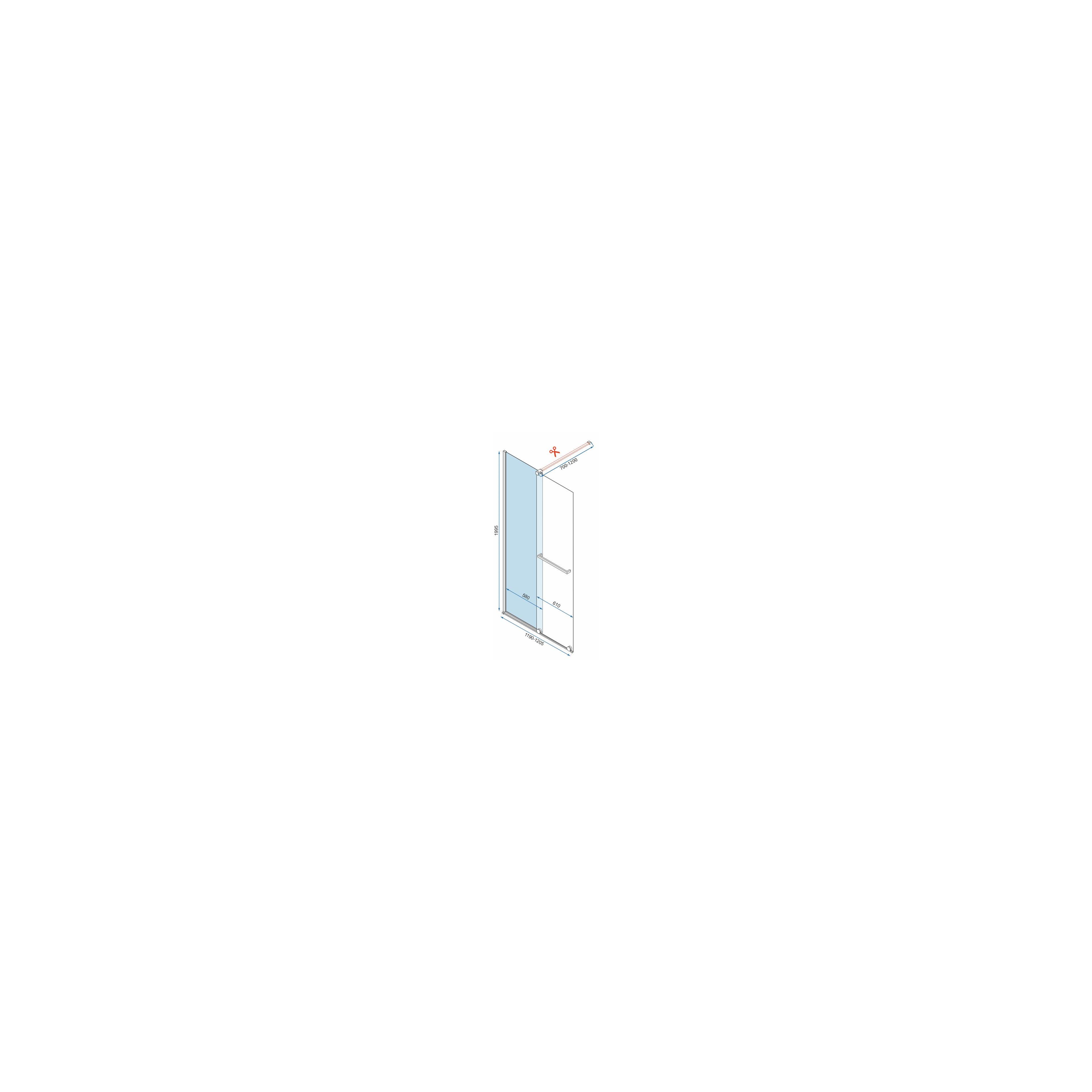 Duschwand Rea Cortis GOLD  120