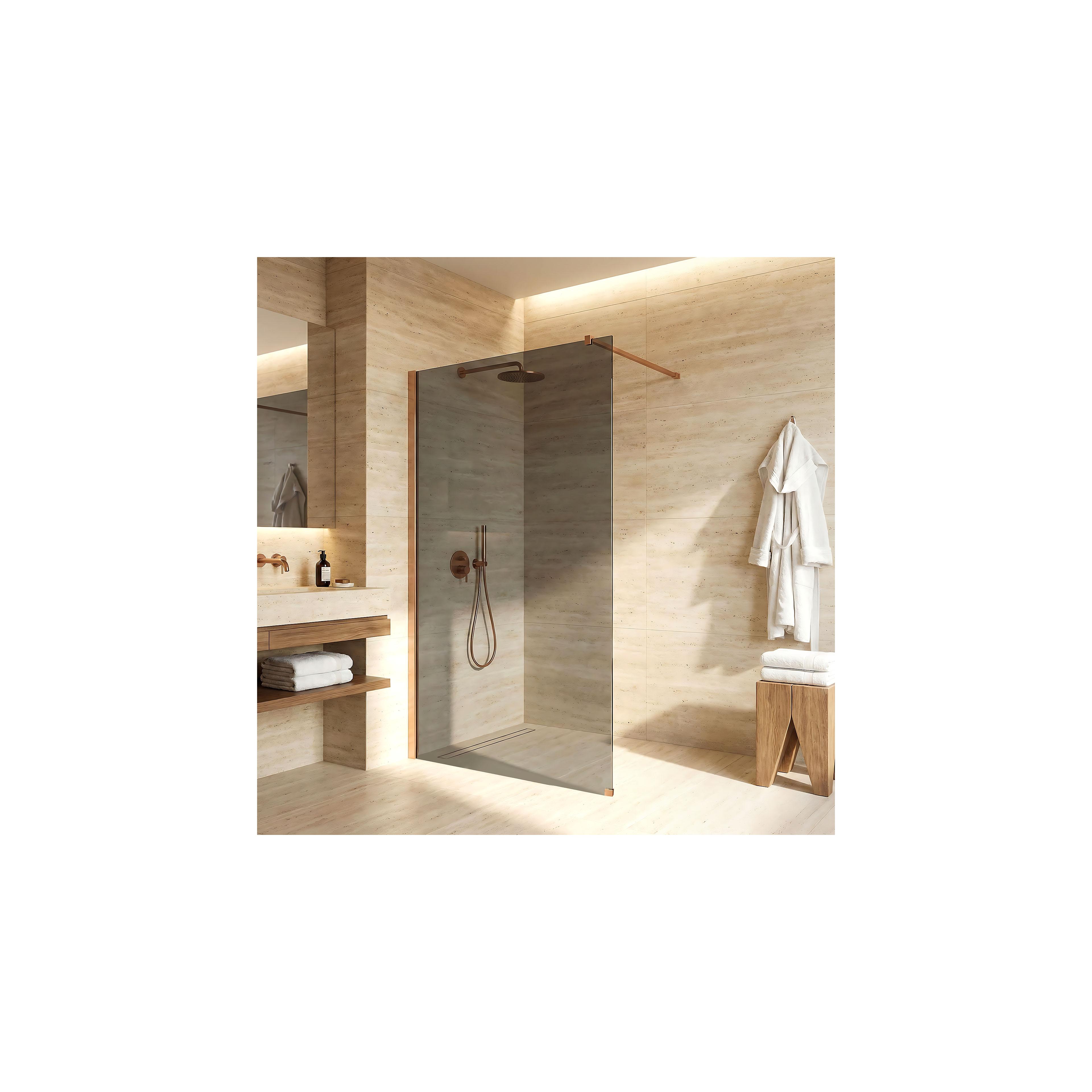 Duschwand Rea Flexi Grey / Brush Copper 80