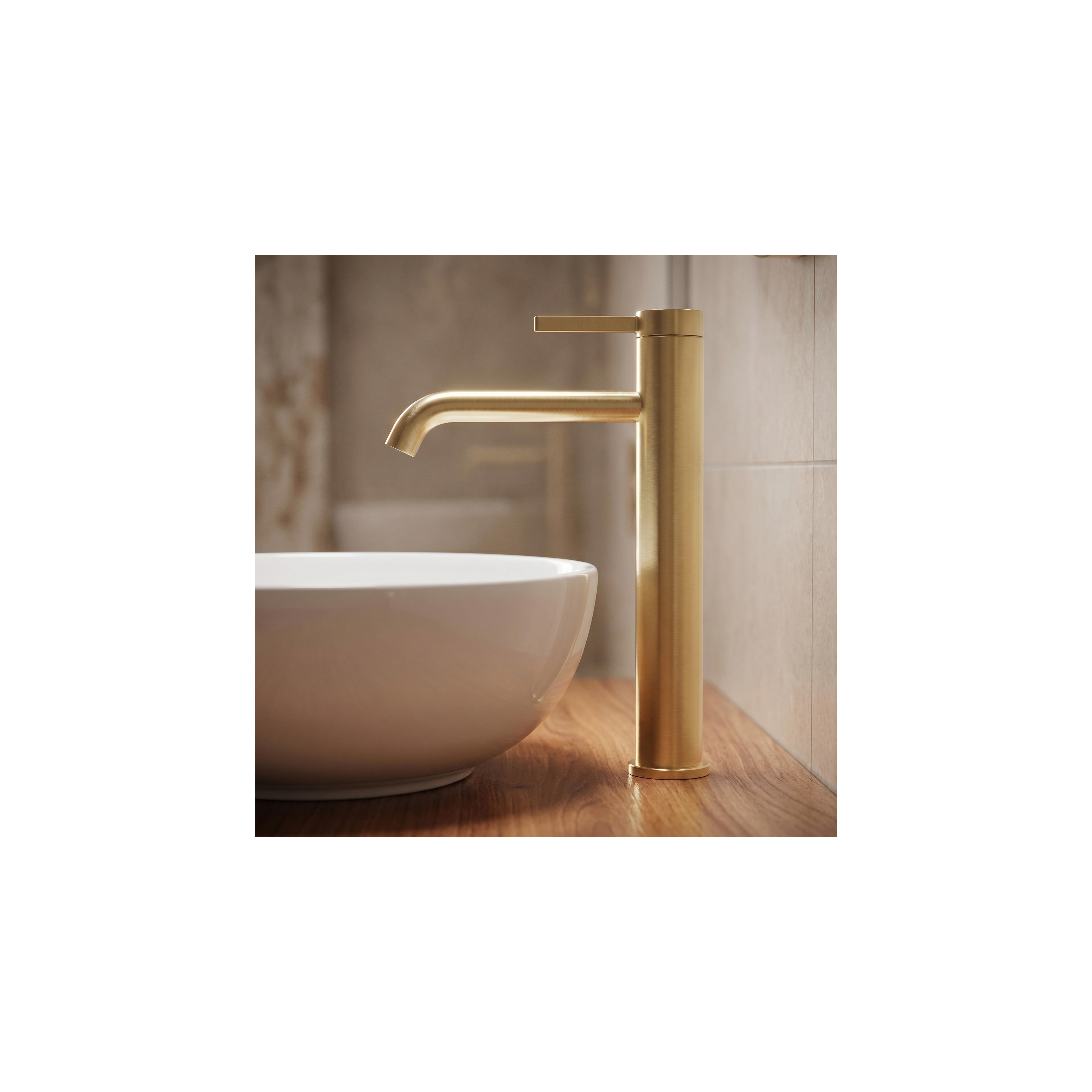 Bathroom faucet Rea Rivo Brush Gold