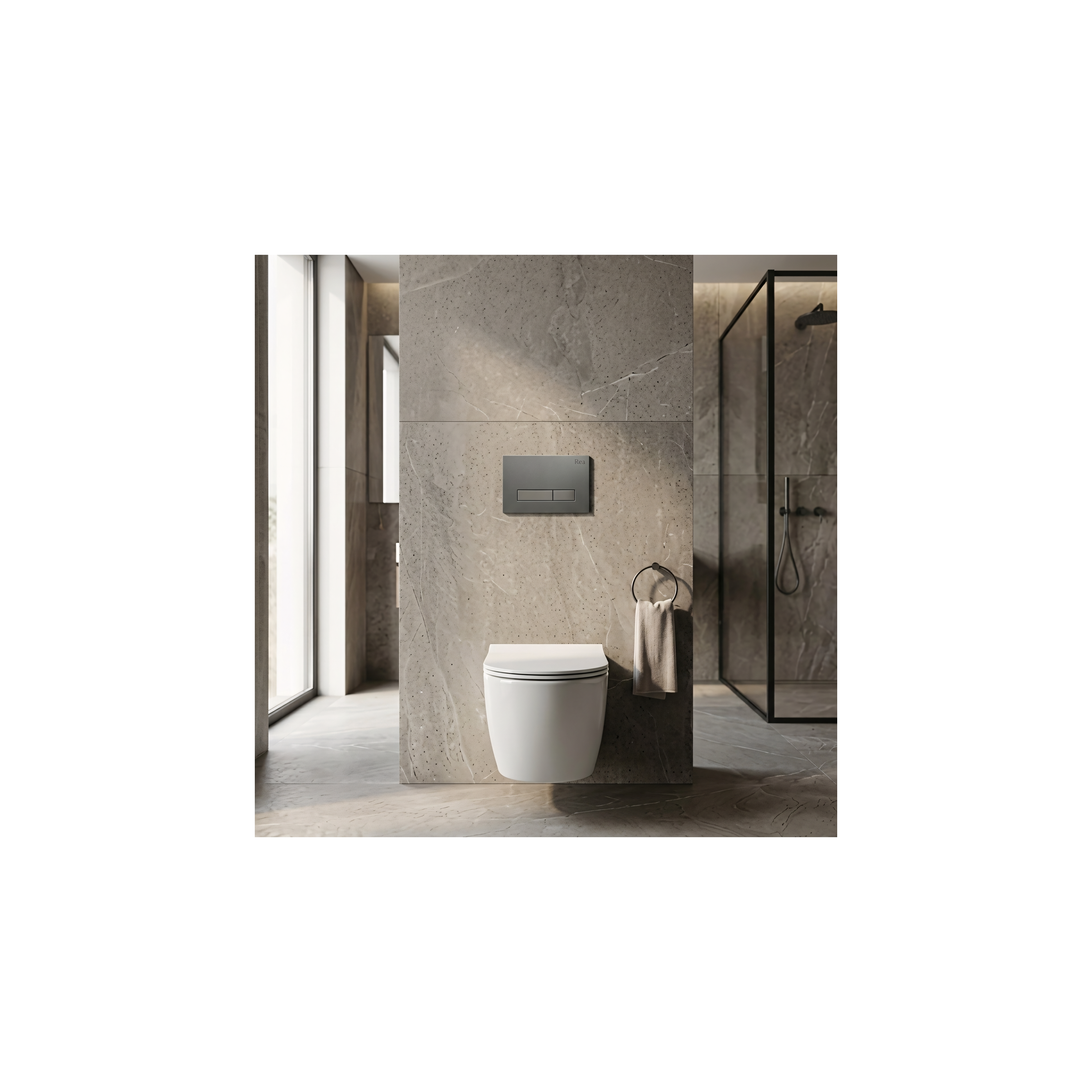 Montagerahmen Unterputz-Set Slim 024N für WC-Becken mit Drucktaste HD Tytan