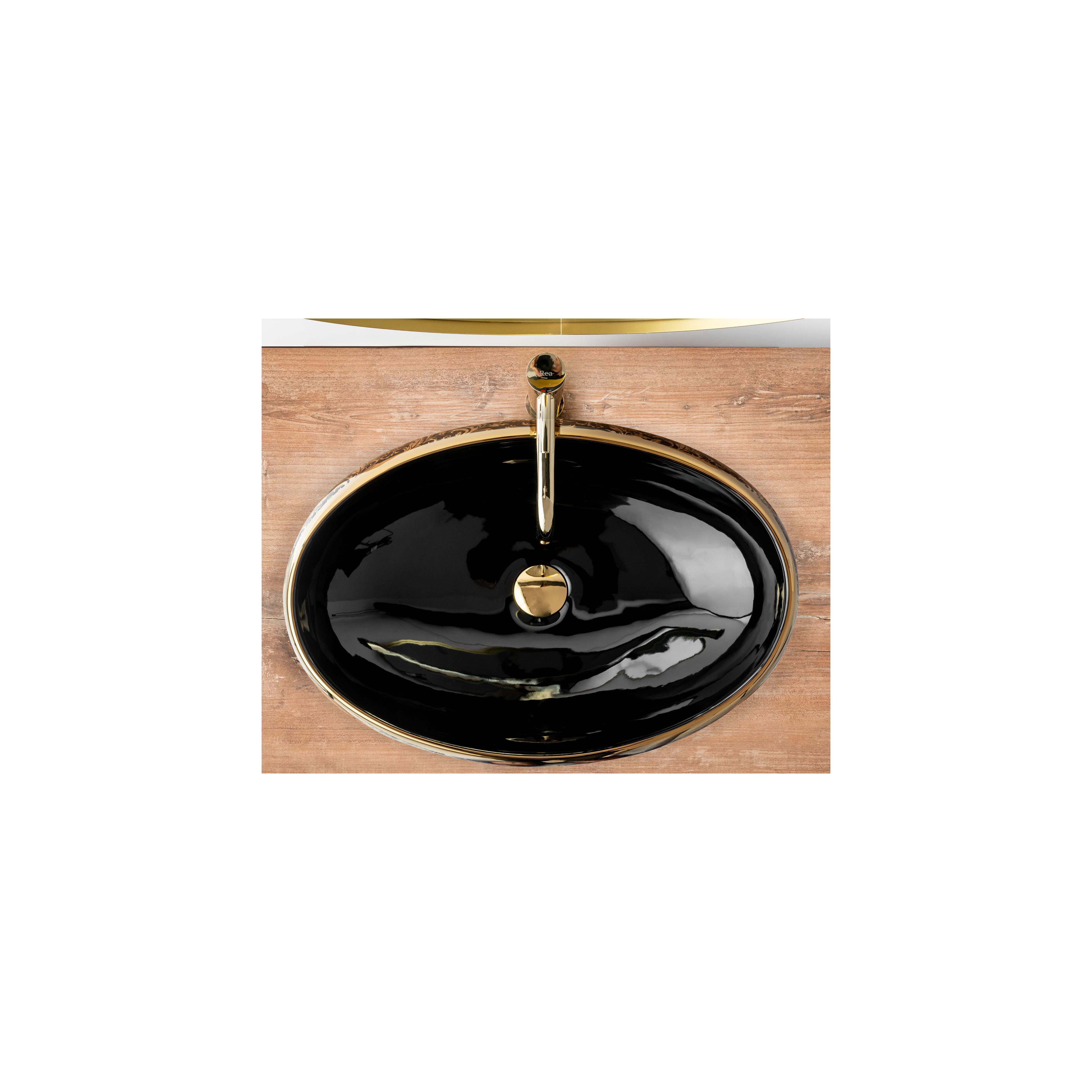 Countertop Basin Rea Meryl Black / Gold