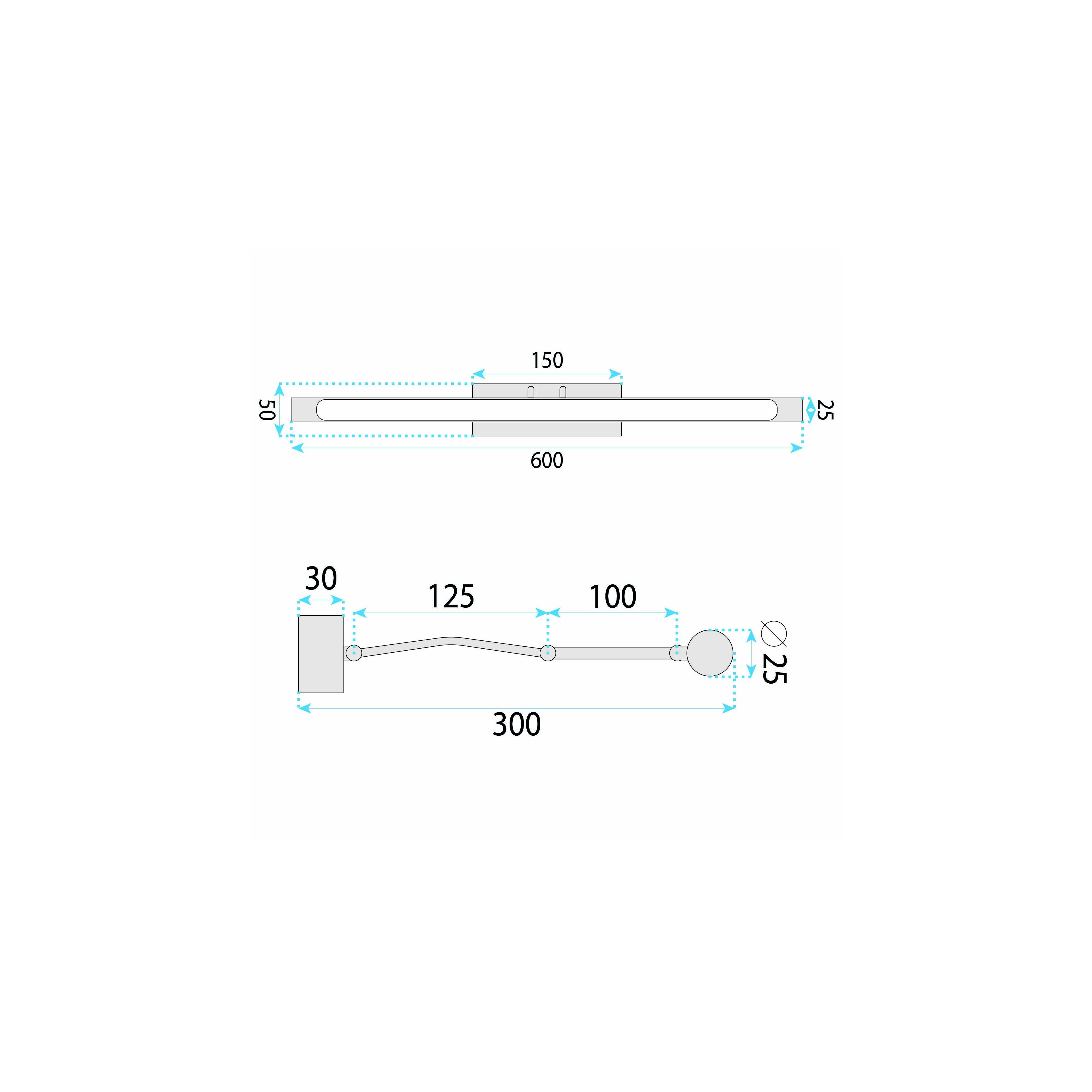 LED аплик за баня SWE026-1W 60cm Black
