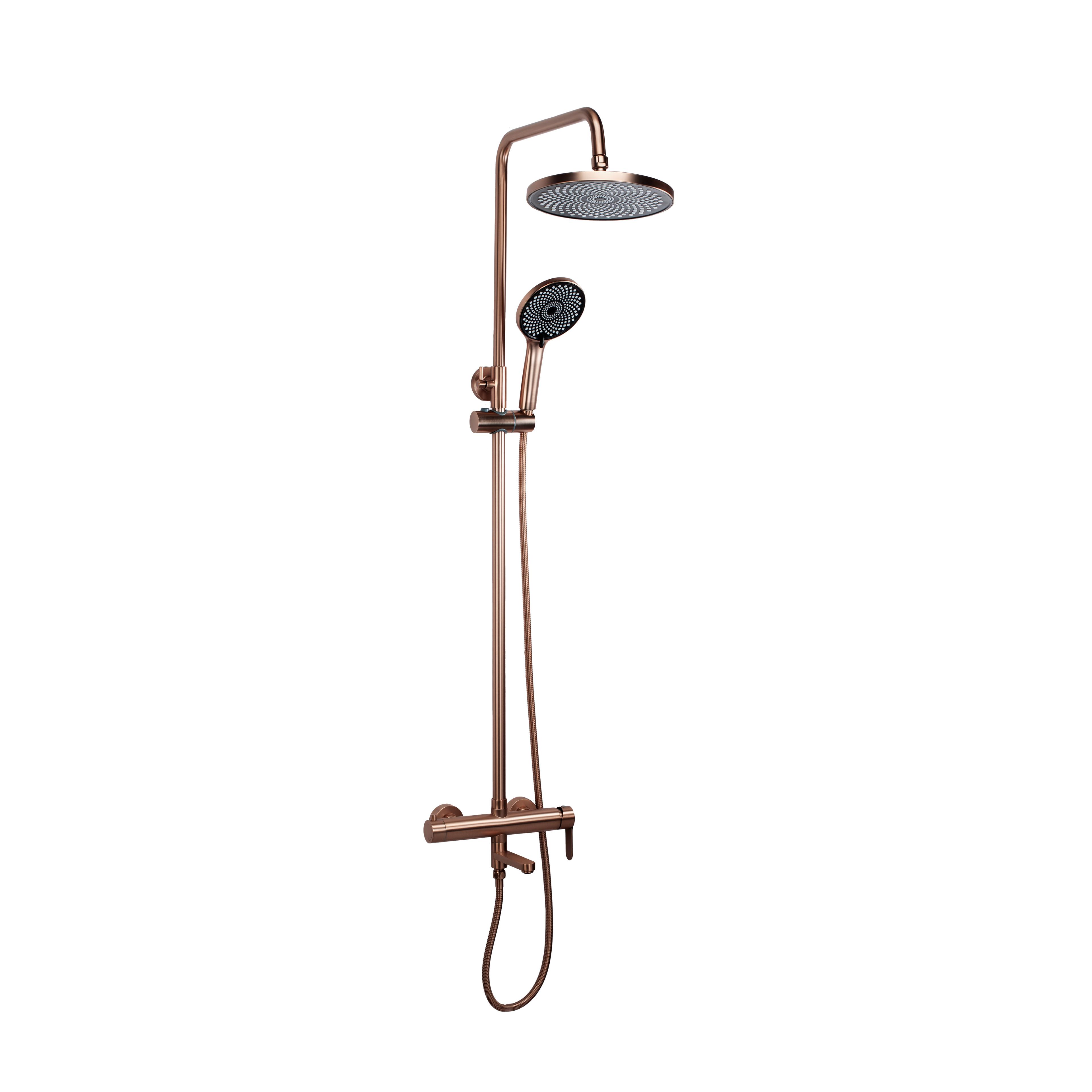 Thermostat Duschset Arcos brush copper