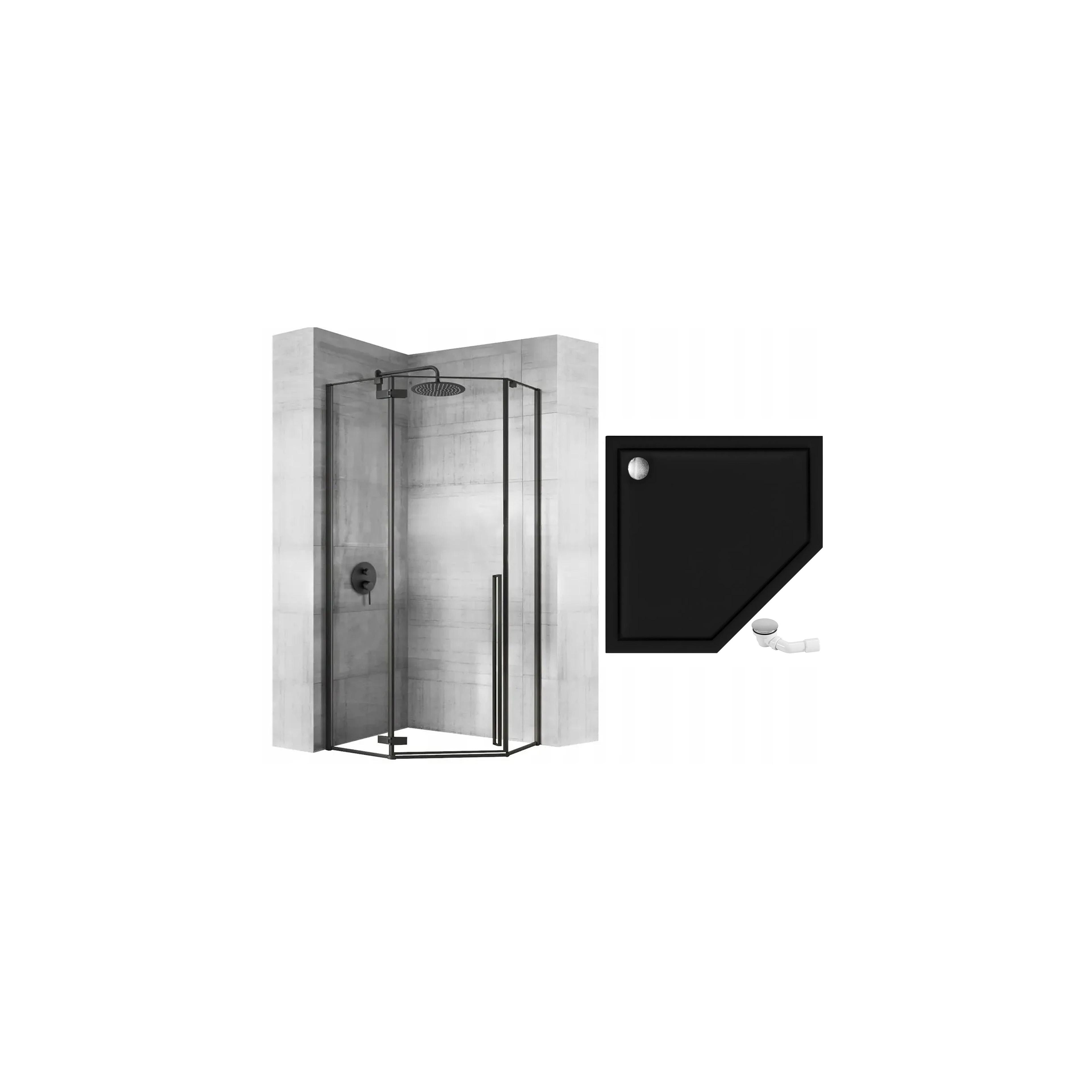Cabina de ducha Rea DIAMOND BLACK MAT 90x90