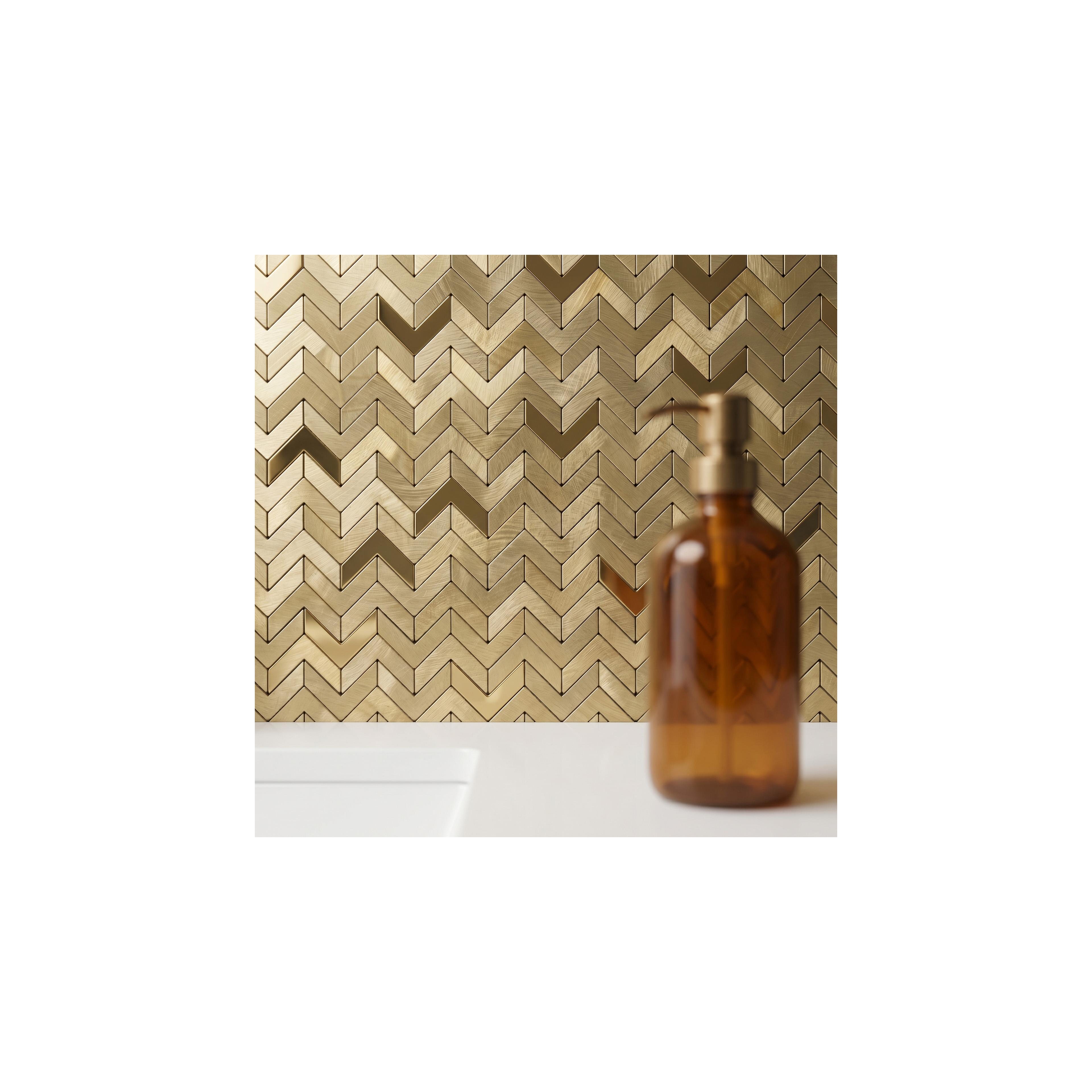 Mosaik Dekor REA P14453A Brush Gold