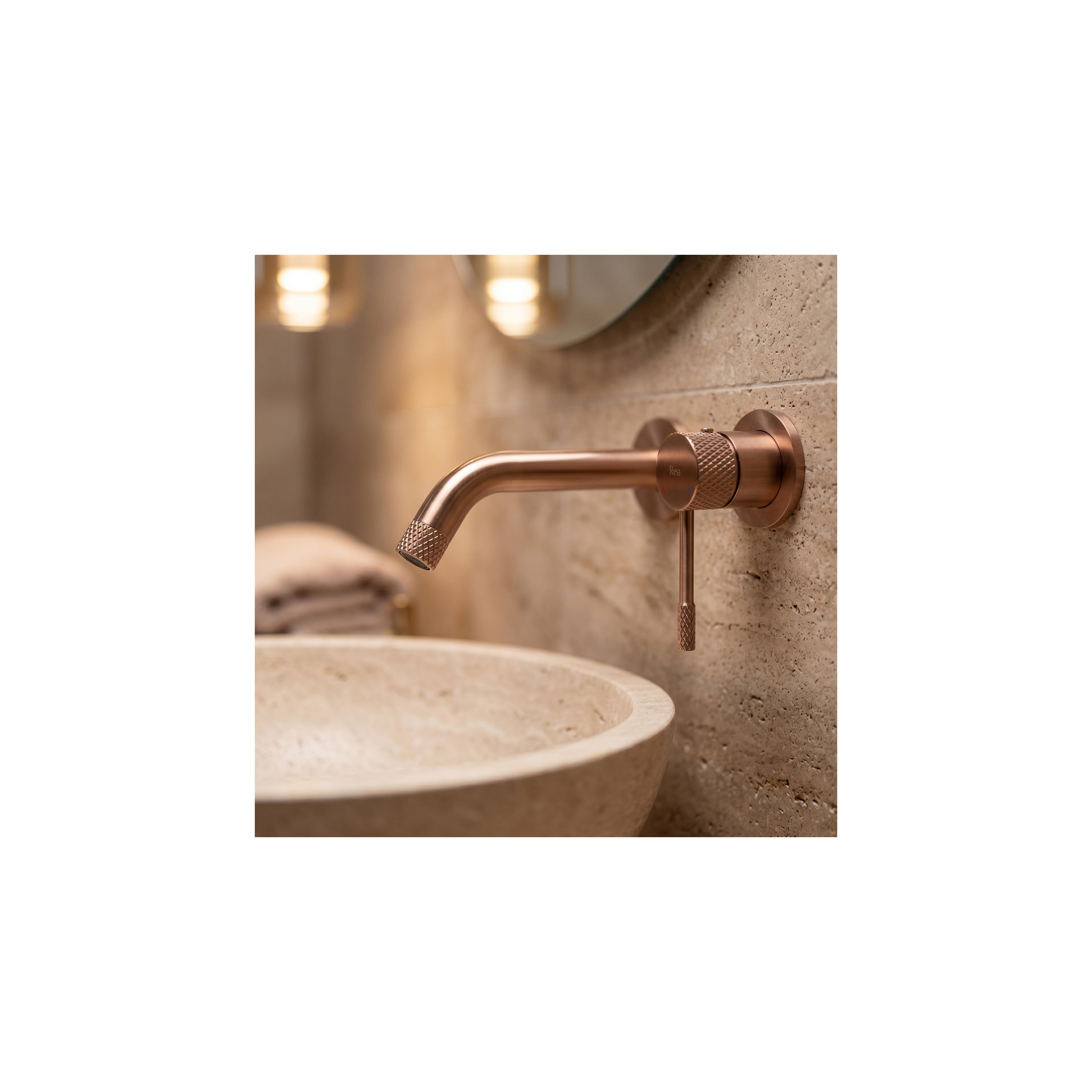 Wall Mounted faucet REA Venti Brush Copper
