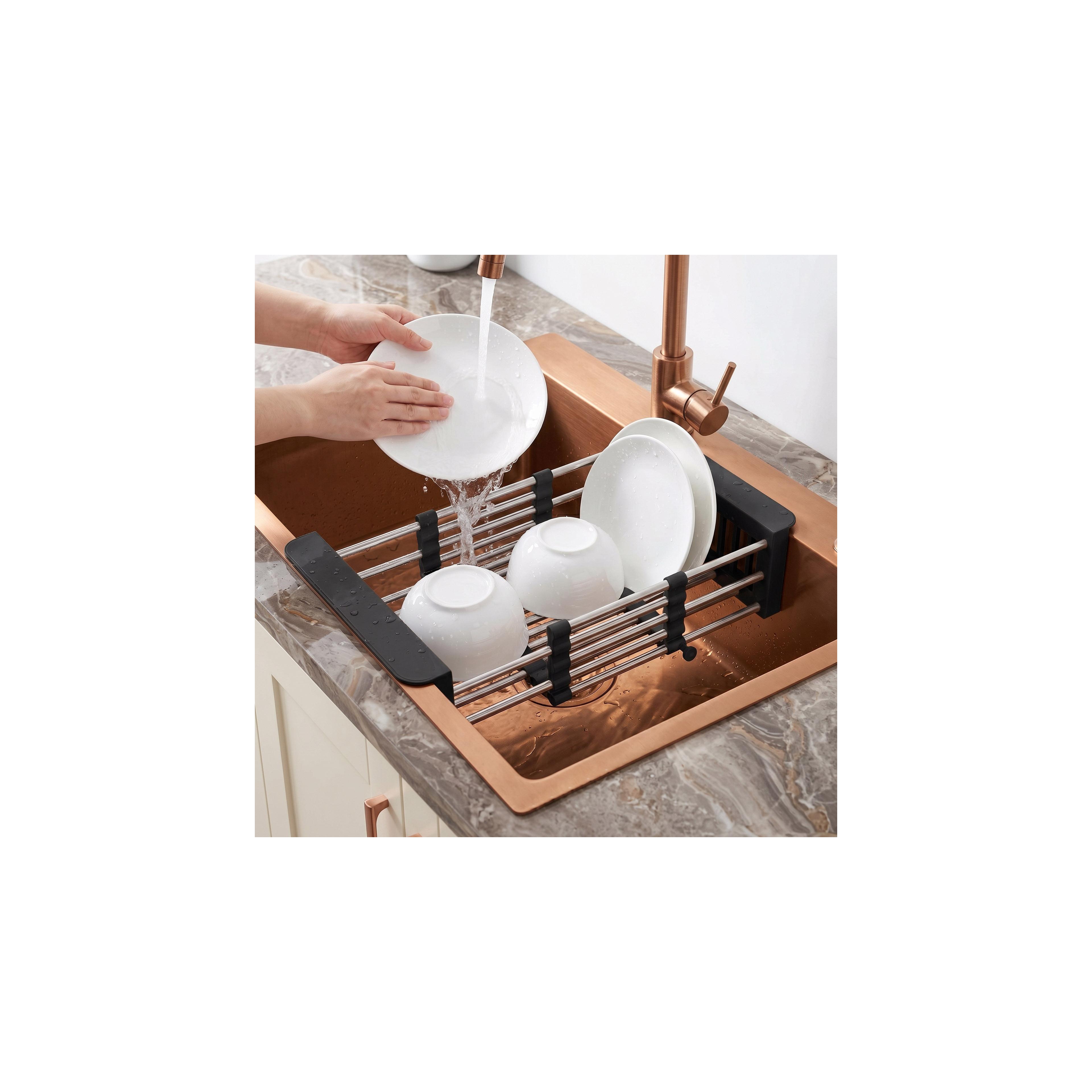 Stahlspüle mit 3-teiligem Zubehörset REA Liam Brush Copper
