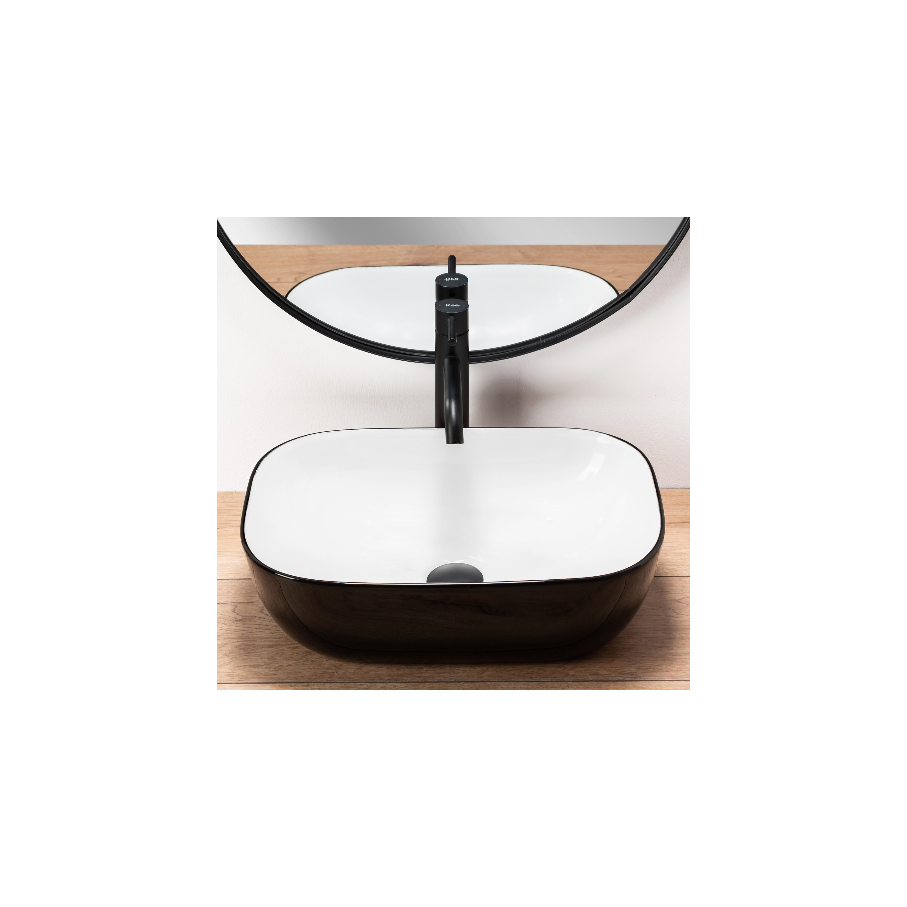 Lavabo sobre encimera Rea Belinda White Black