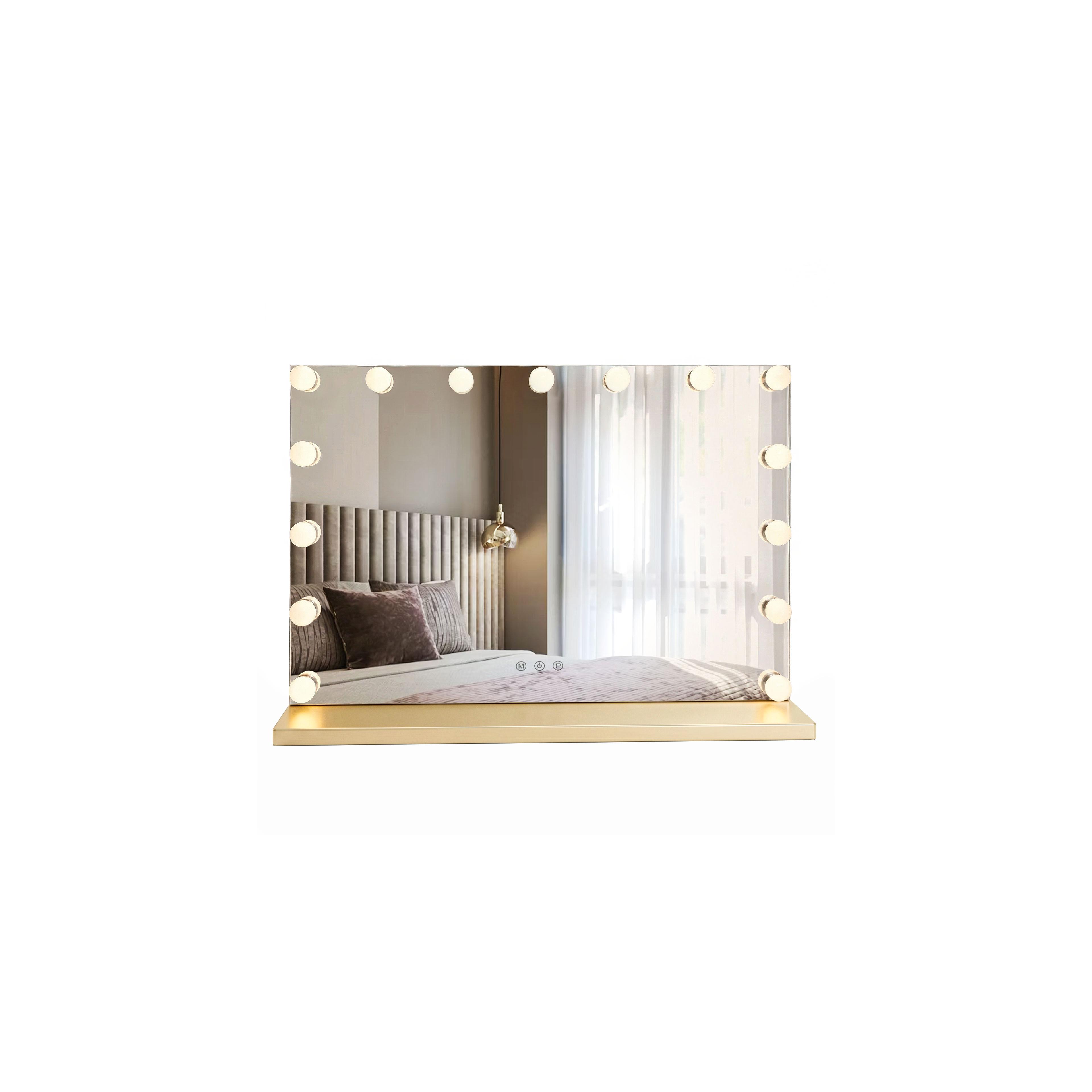 Spiegel LED HOLLYWOOD L.Gold