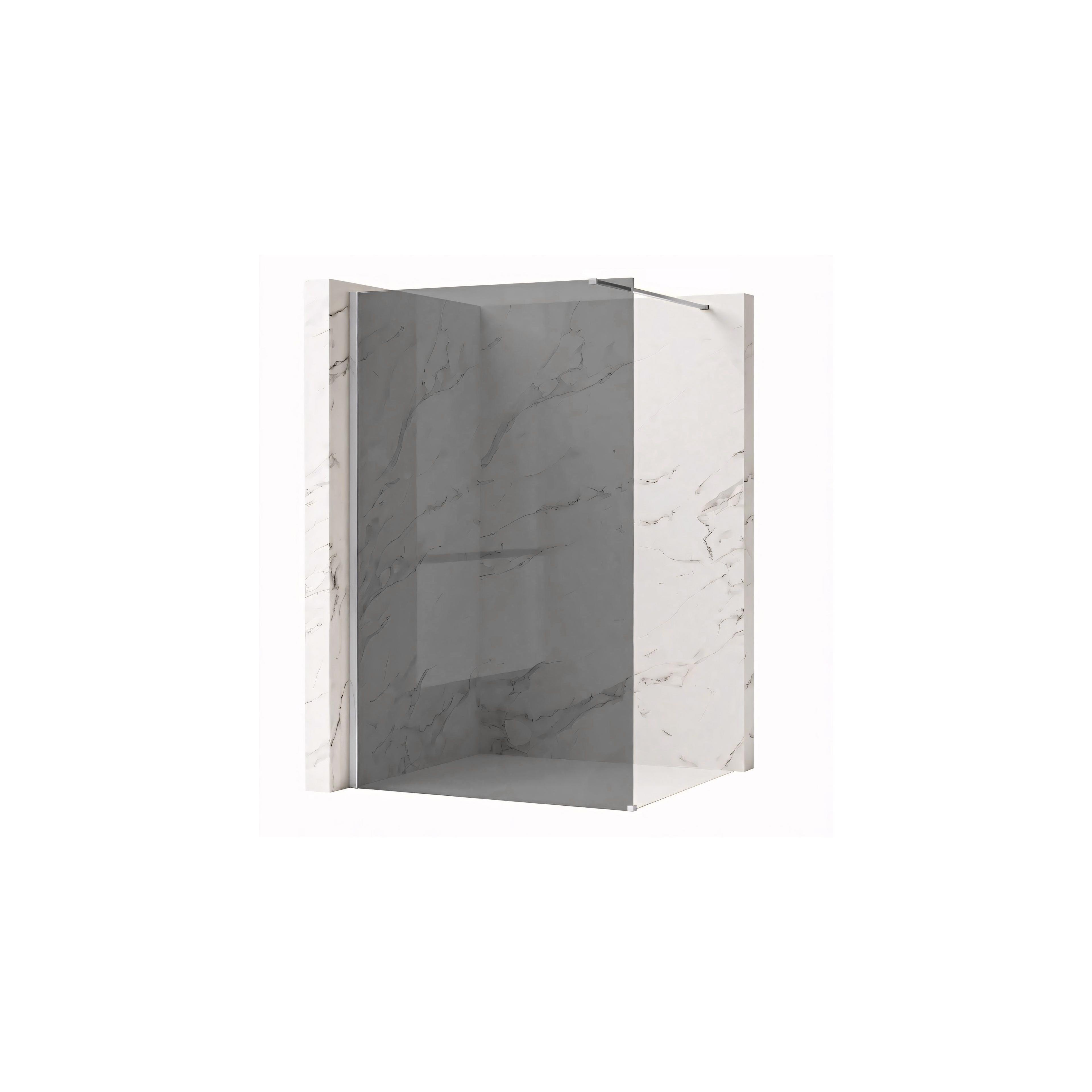 Duschwand Rea Flexi Grey / Chrome 140