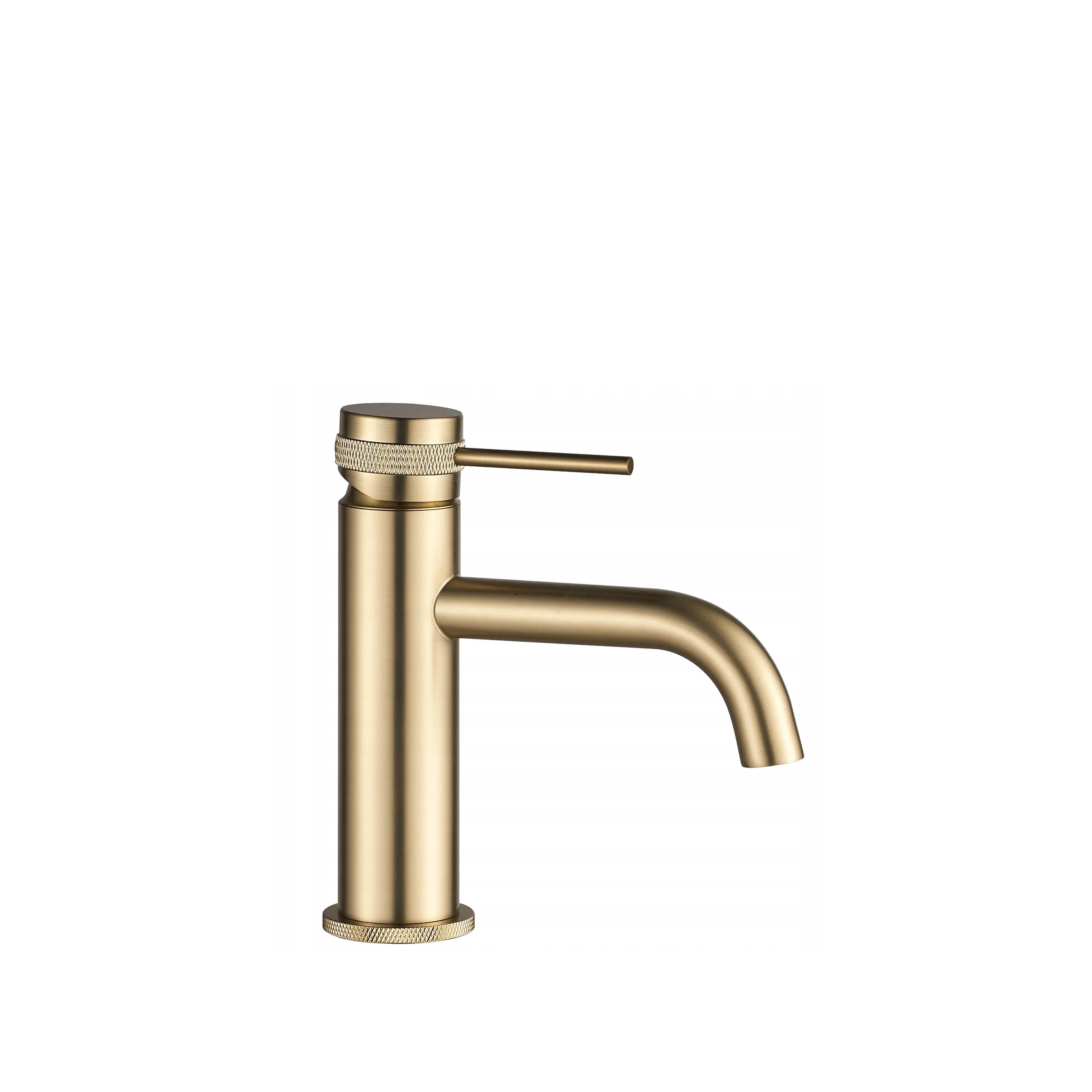 Bathroom faucet Rea Lungo Grip Brush Gold low