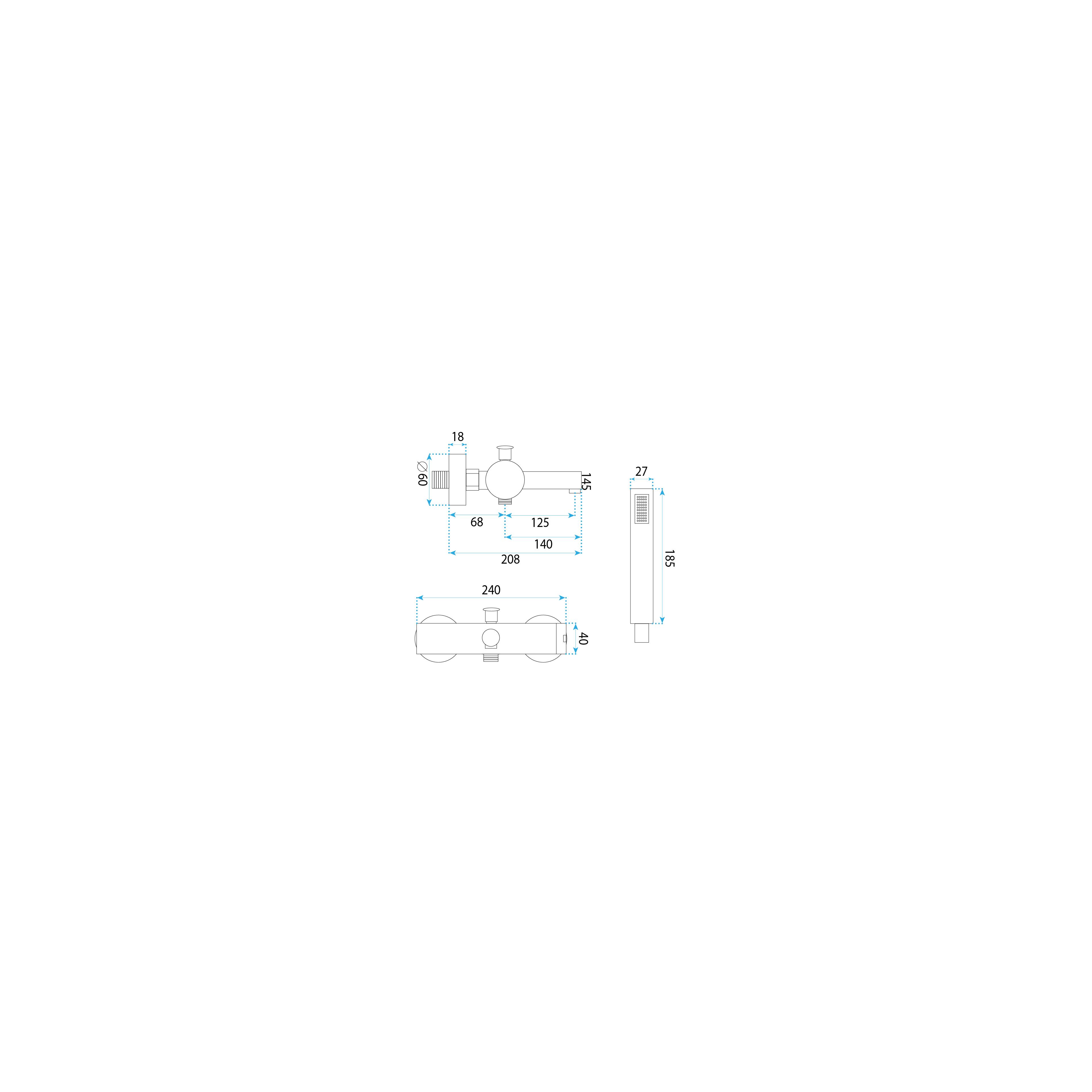 Wannenarmatur Rea Pixel Black