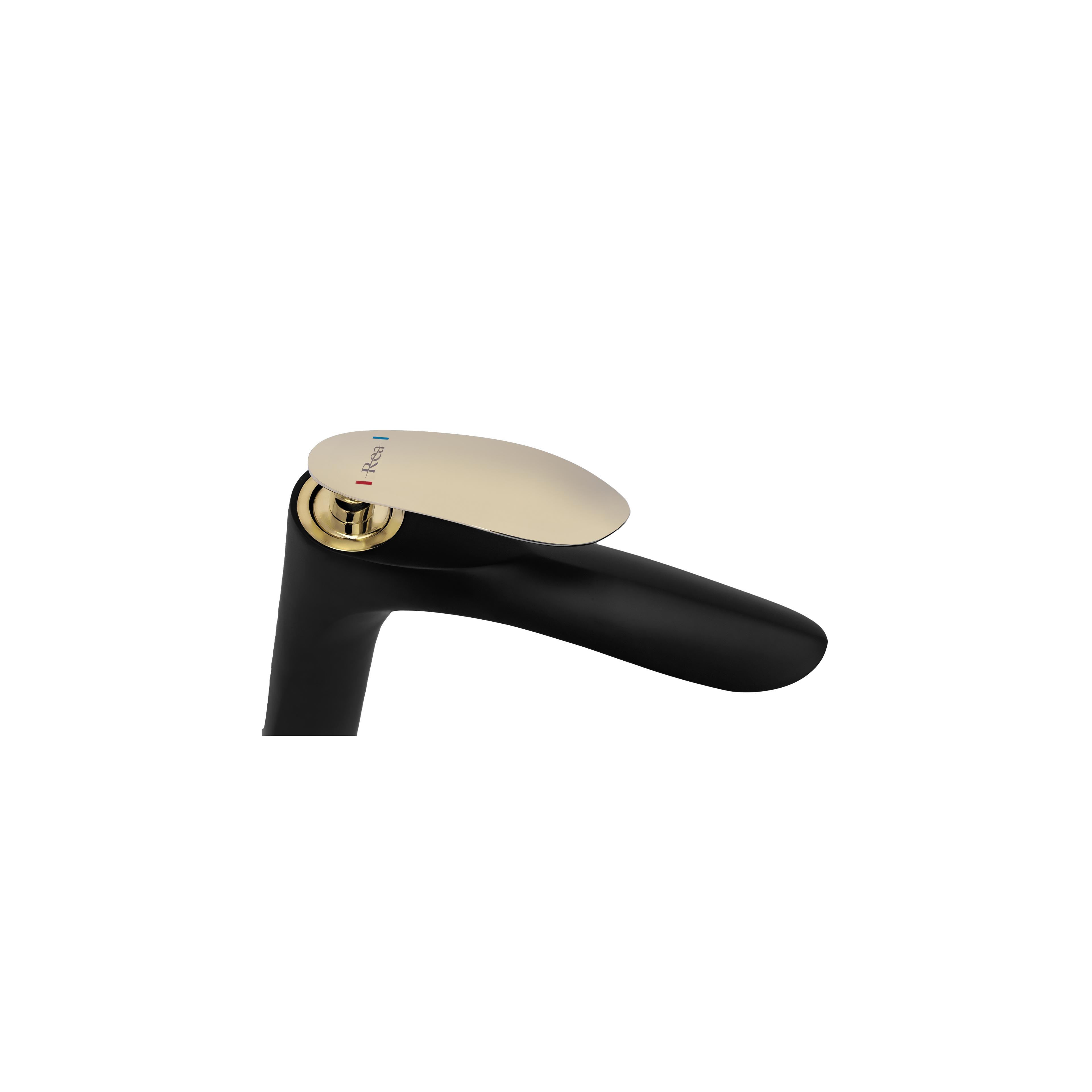 Waschbeckenarmatur Rea Orbit Black Gold low