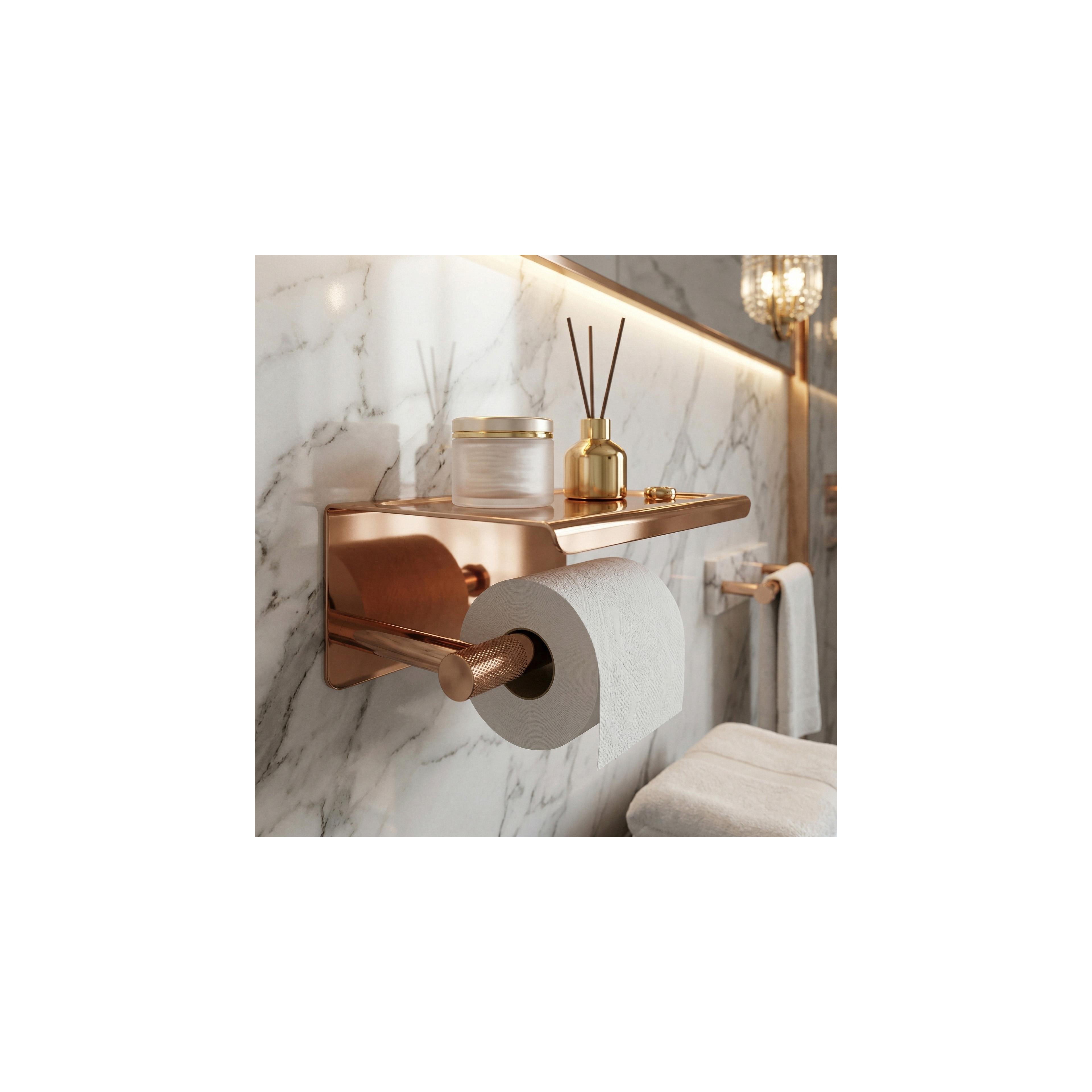 Suporte de papel higiénico com prateleira 6613 Modern Copper