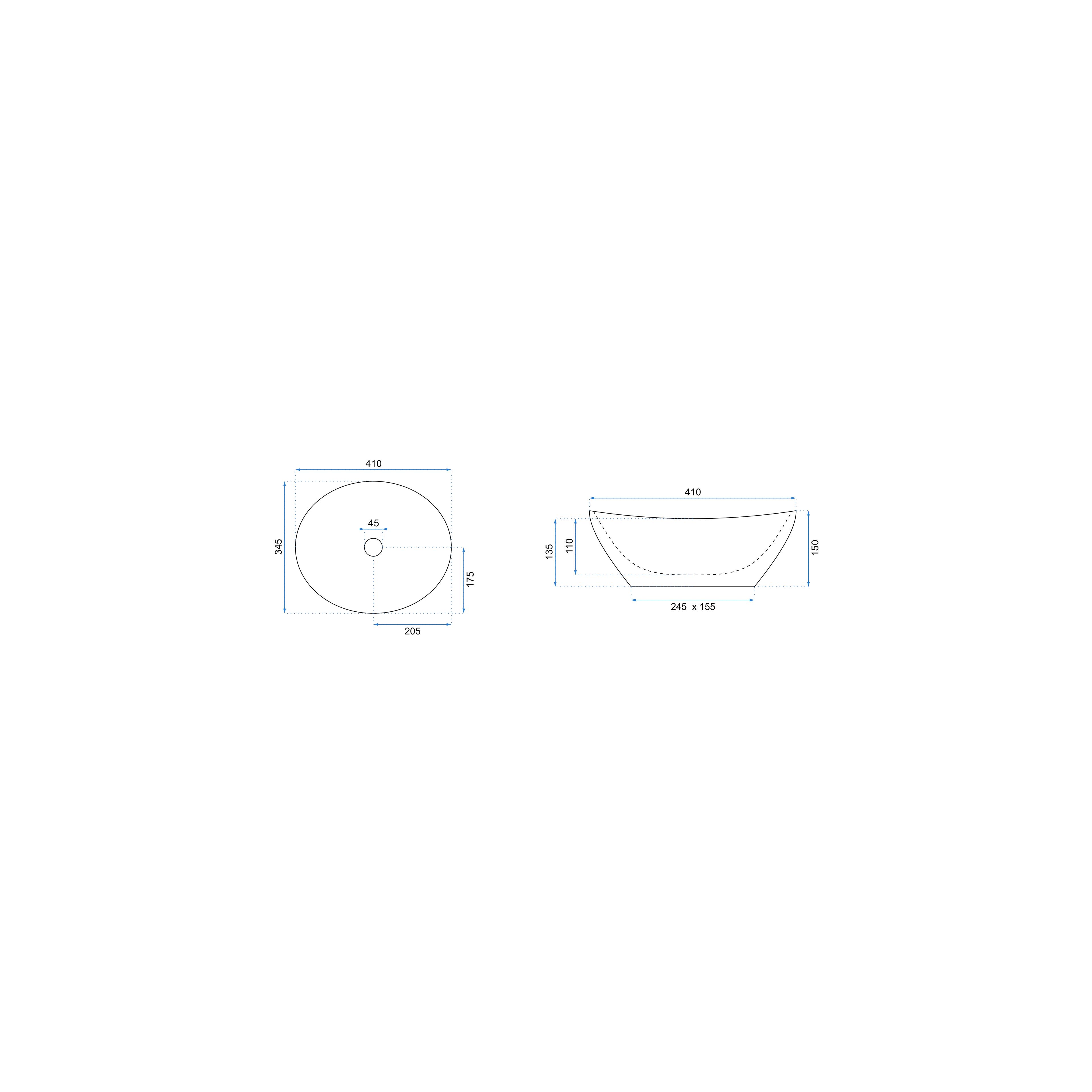 Countertop washbasin REA Sofia Black Marble