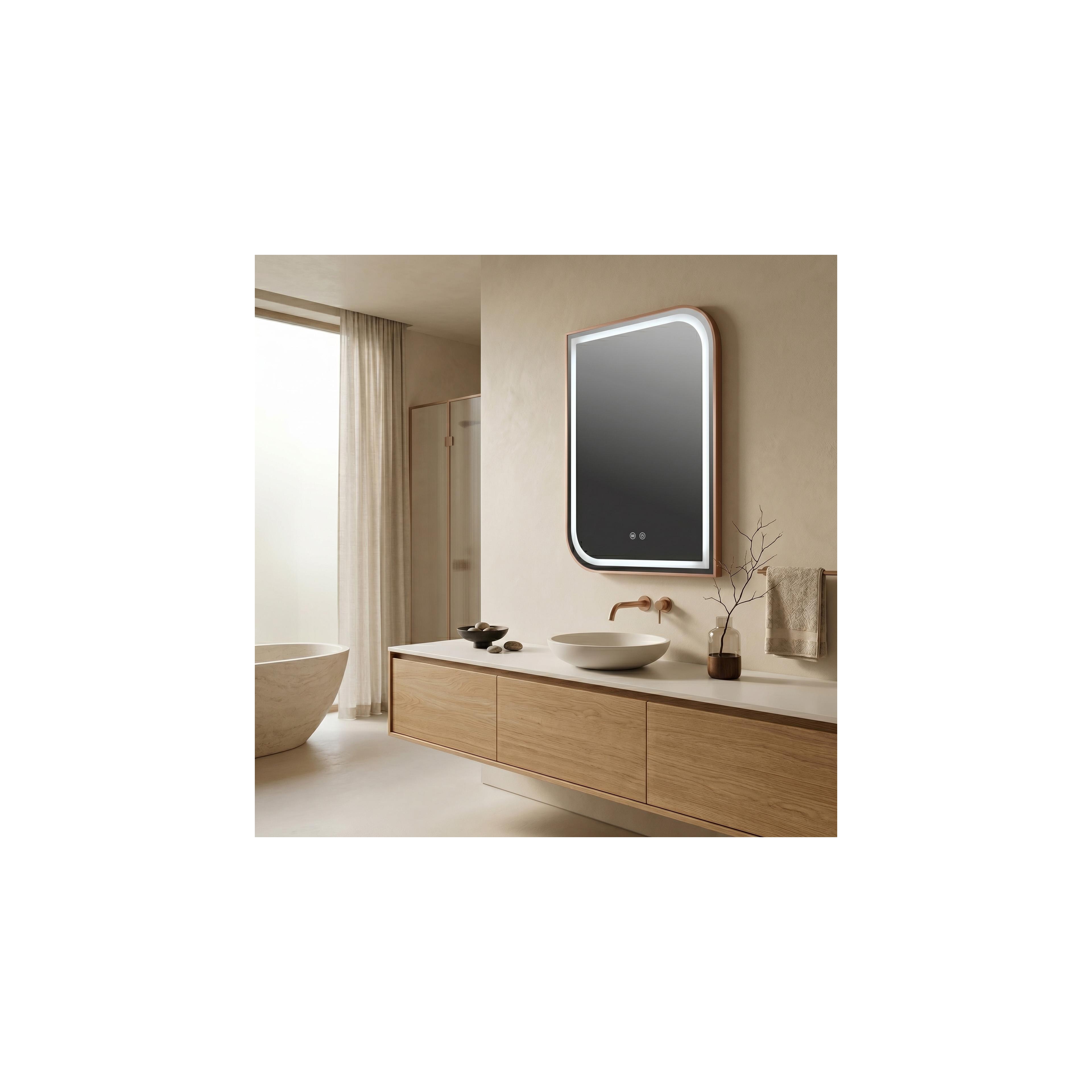 LED seinapeegel ZONE 80x60 BRUSH  ROSE GOLD