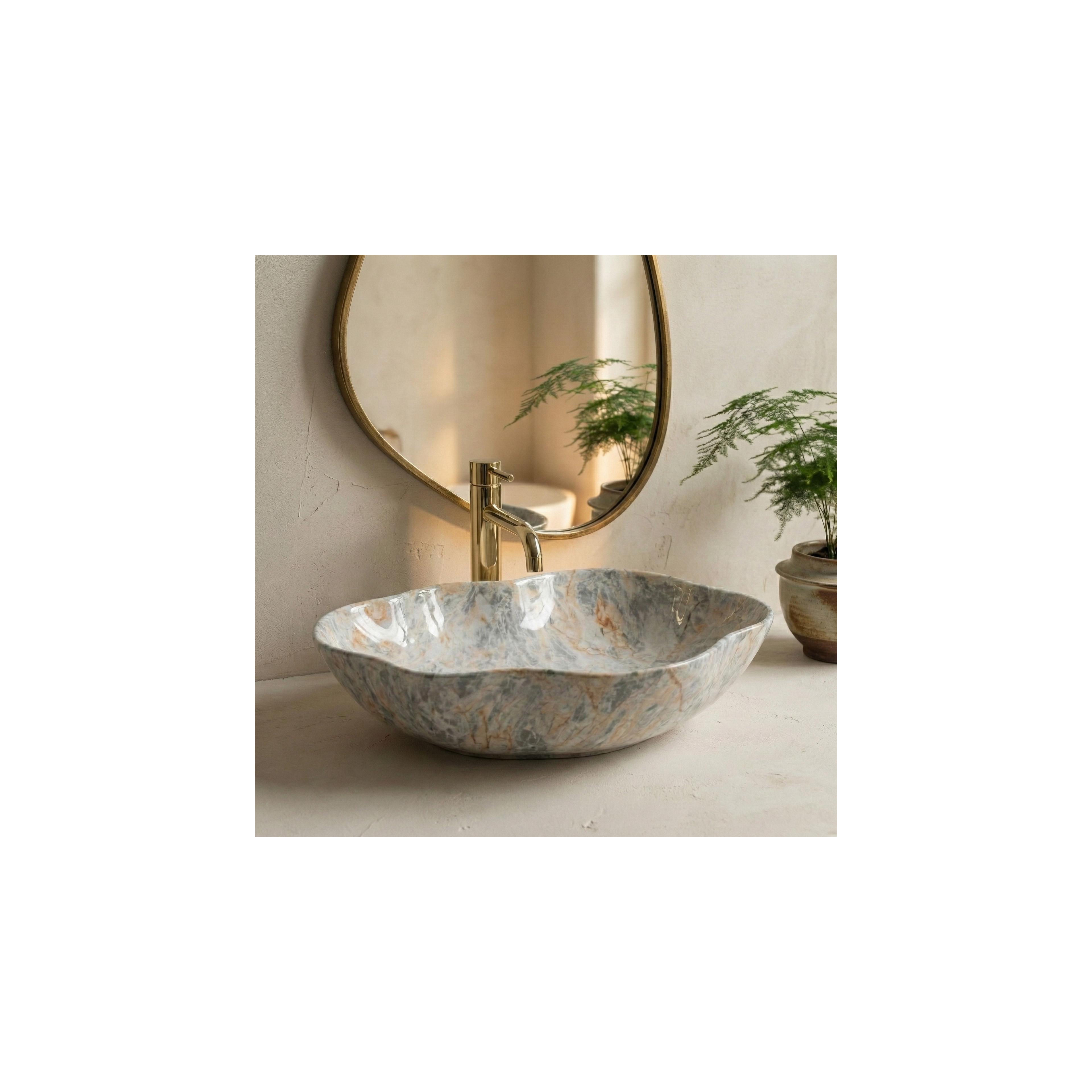 Nadgradni umivaonik Rea Pearl Ruststone