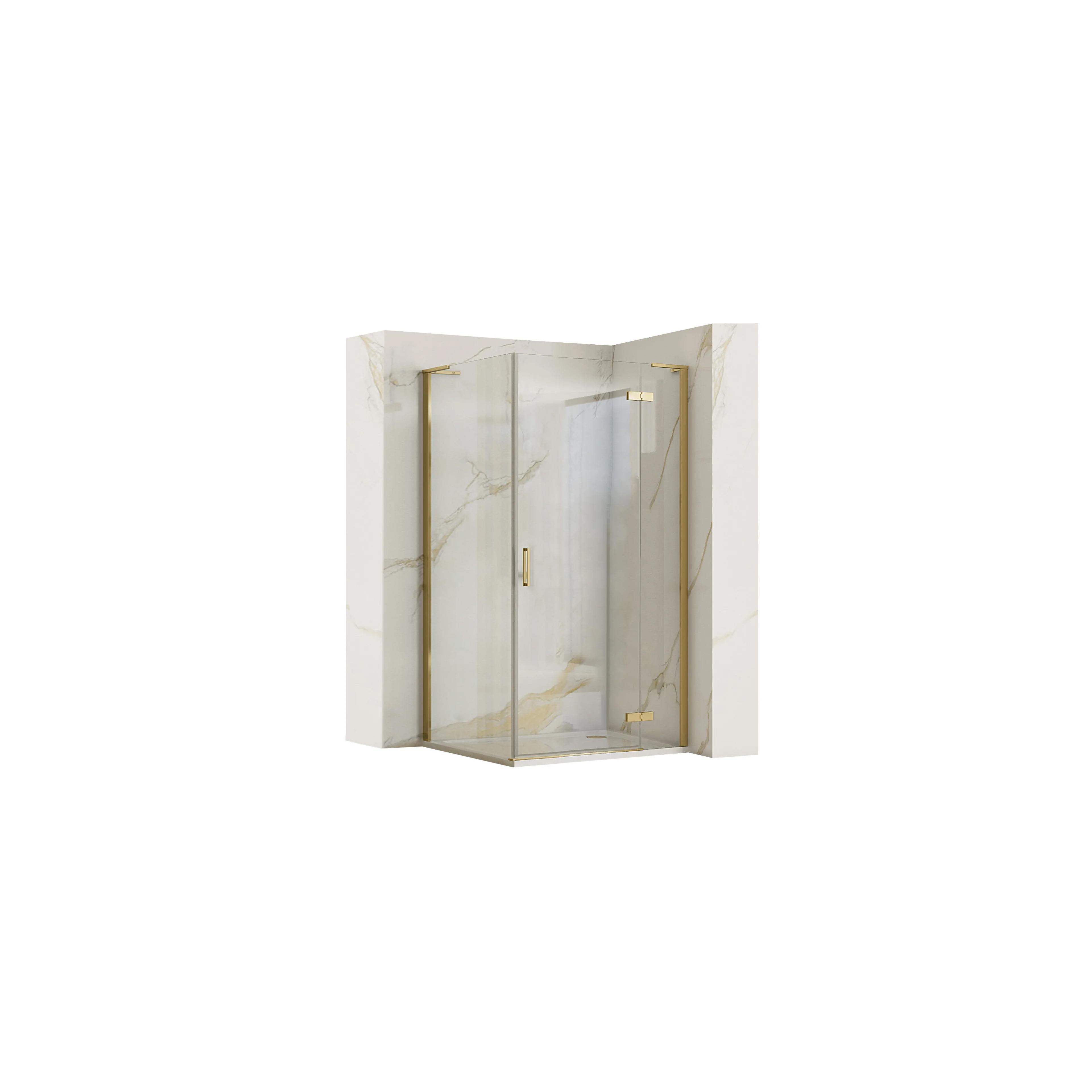 Duschkabine REA Hugo 100x80 Gold Brush