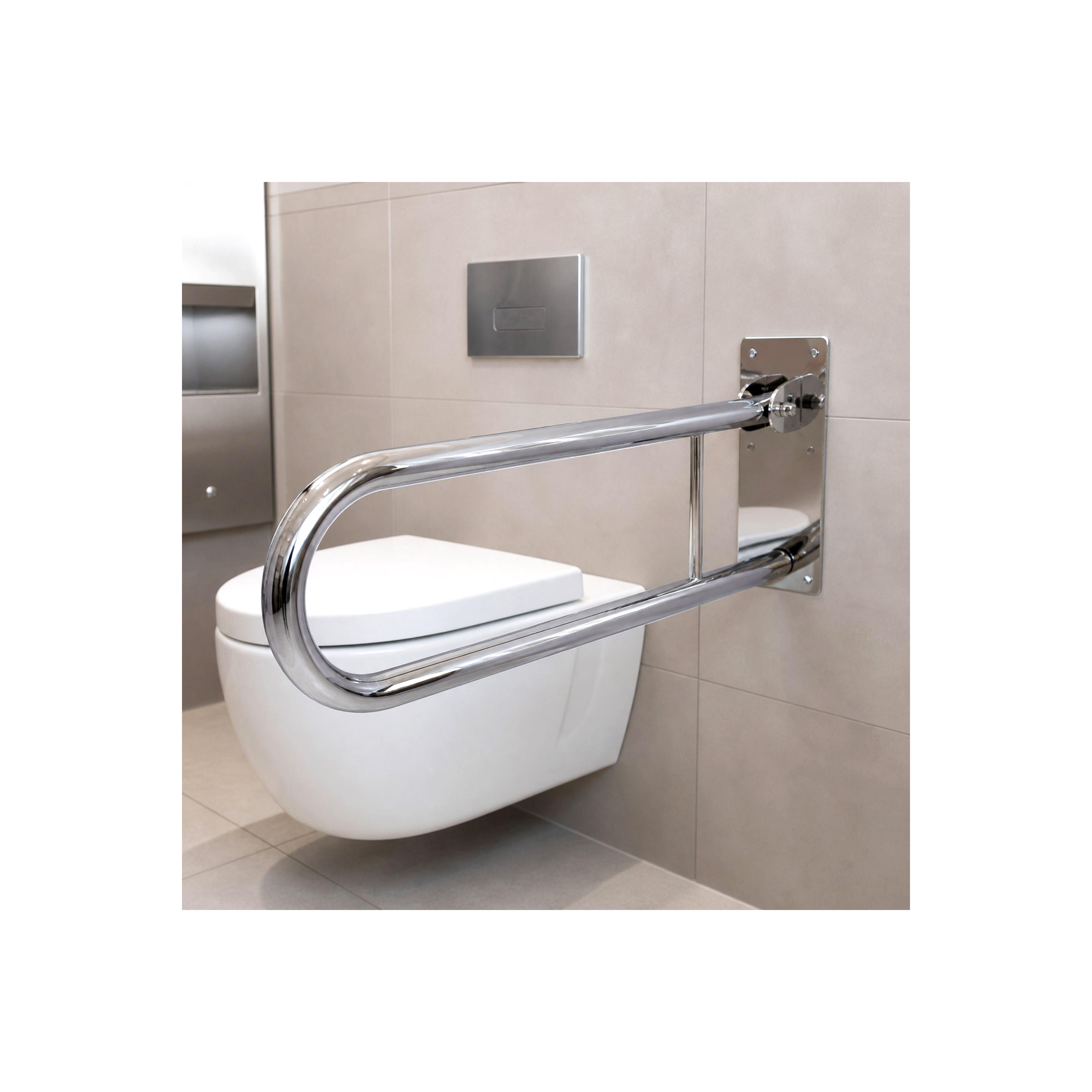Folding bathroom grab bar Chrome
