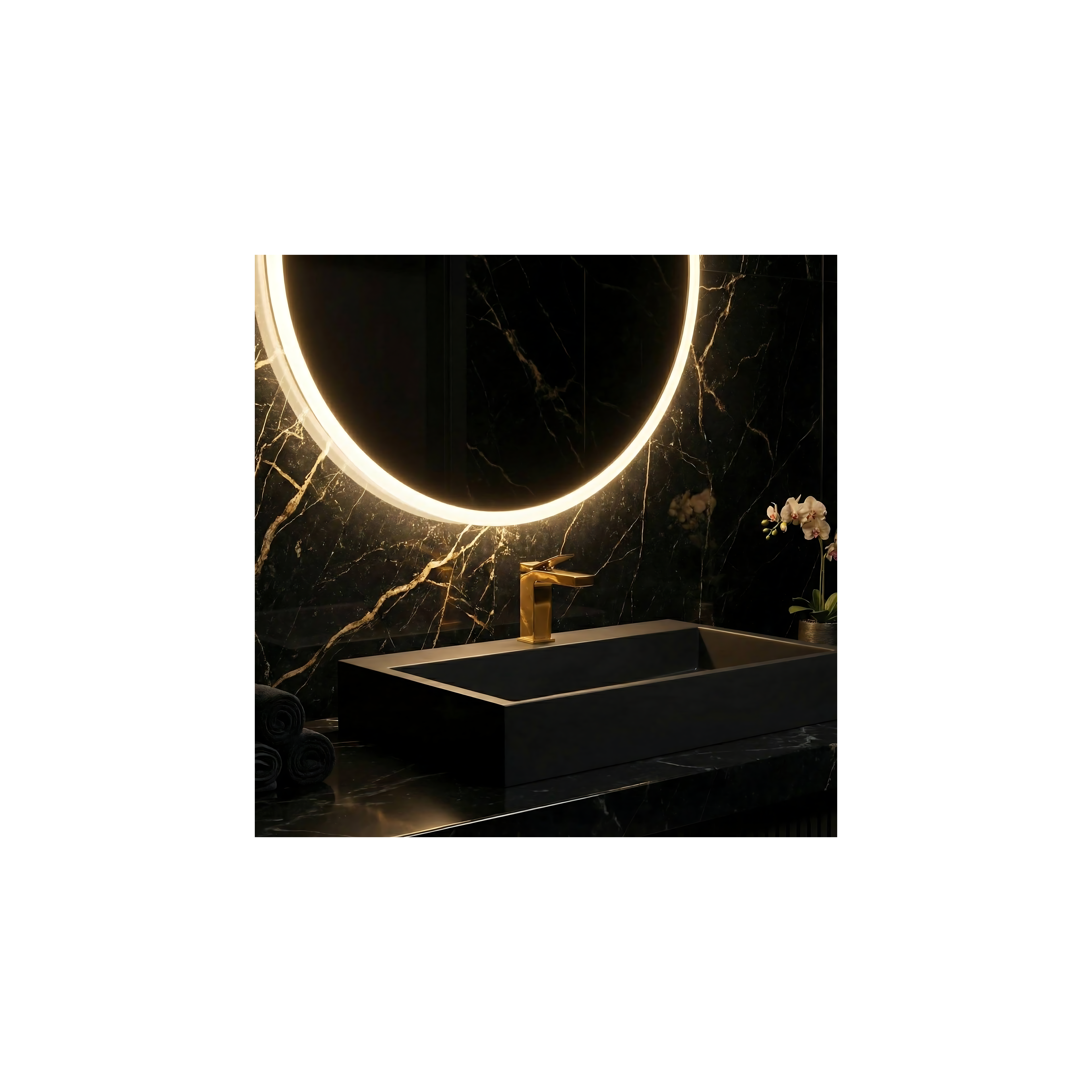 Waschbecken Konglomerat GOYA Black Matt 60 cm