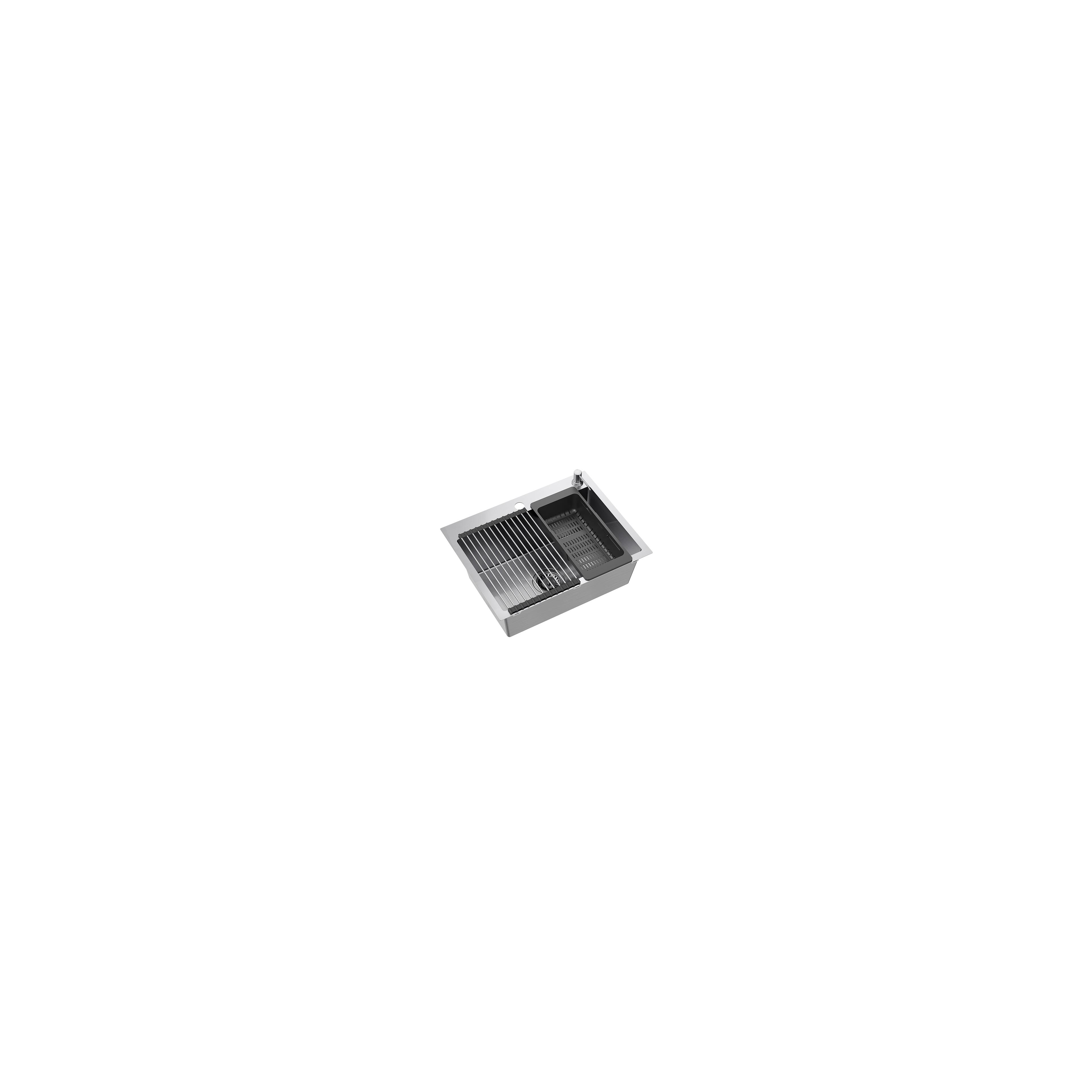Edelstahlspüle LUKE 110 WORKSTATION BRUSH NICKEL